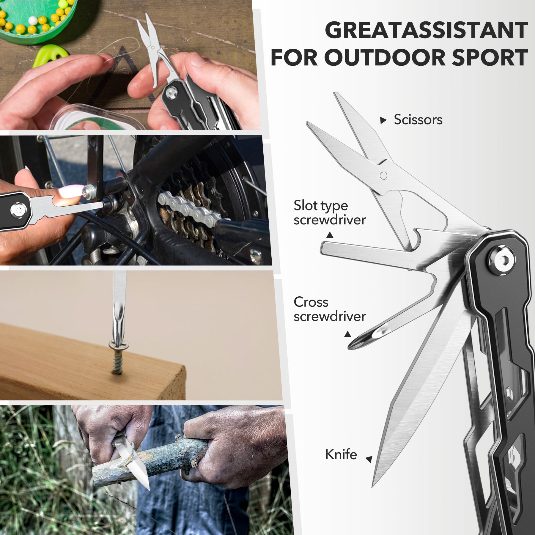 16-in-1 Multitool with Safety Lock | Stainless Steel Pocket Knife Set with Pliers | Premium Camping & Survival Gear | Perfect Gift for Men | Ideal for Outdoor Adventures, Hiking, Emergency Preparedness & Everyday Carry (EDC)