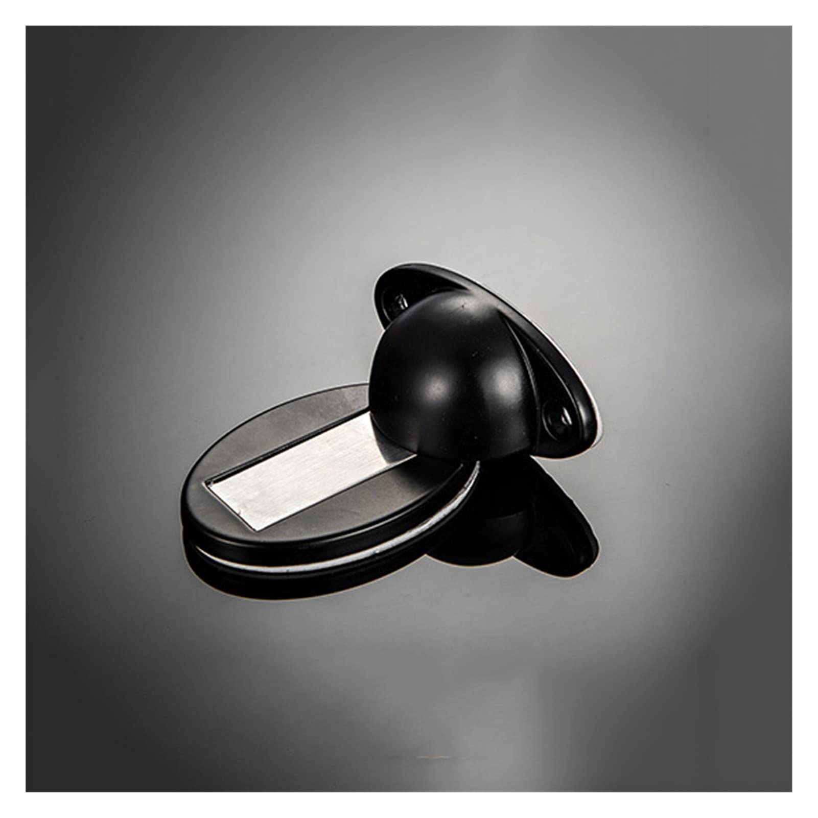 JHHDP Heavy Duty Zinc Alloy Magnetic Door Stopper - No Drill Hidden Door Holder, Wall Protector & Floor Catch - Rustproof Door Hardware (Black) - Perfect for Homes, Offices & Apartments