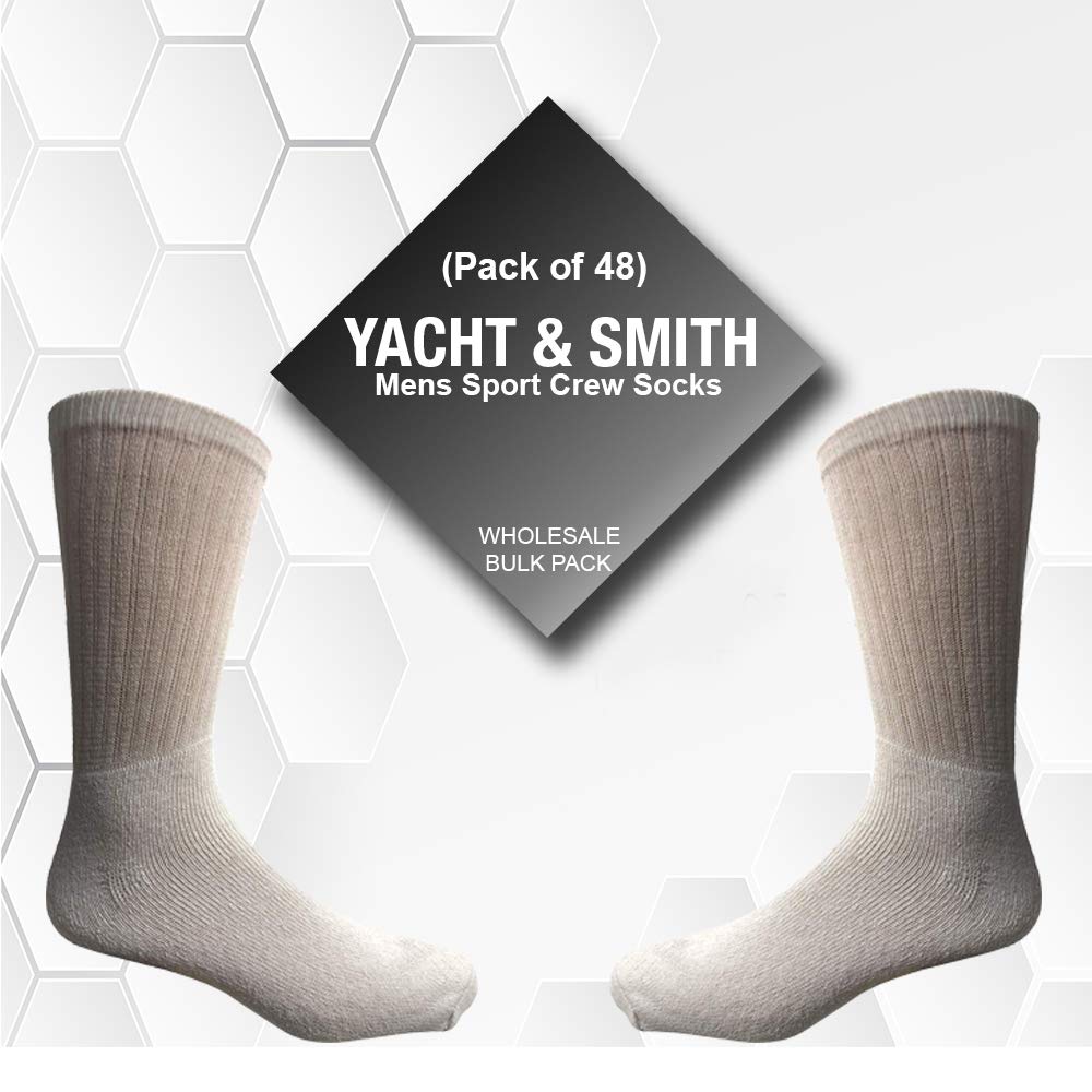 **Yacht & Smith Big and Tall Men's Sport Crew Socks – Wholesale Bulk (King Size) – Comfortable Athletic Socks for Running, Hiking & Everyday Wear – by SOCKS'NBULK**