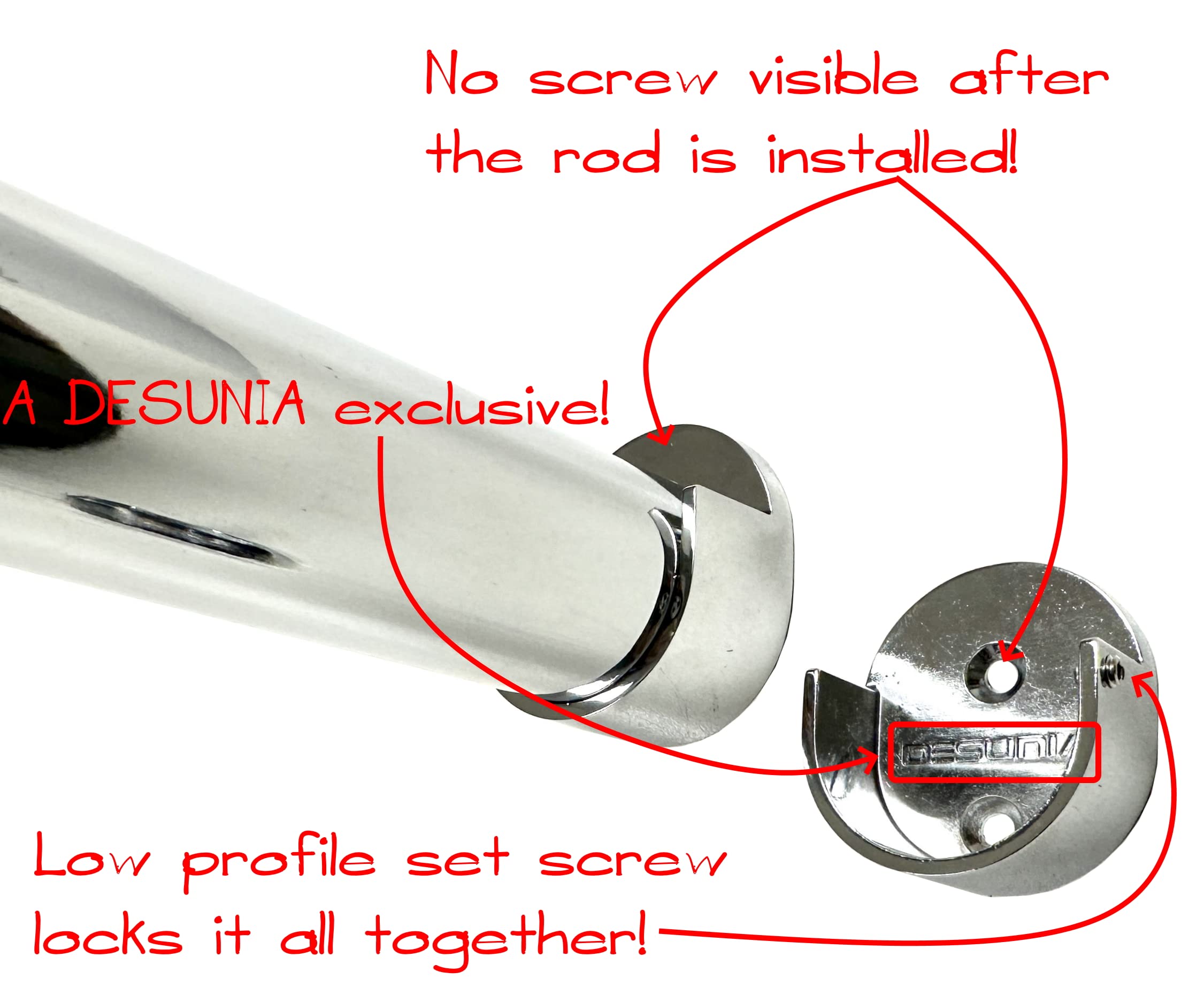 Heavy Duty Chrome Closet Rod - 32mm Diameter, Custom Cut Up to 94 Inches with Matching End Brackets - Perfect for Walk-in Closets, Wardrobe Organization and Home Storage Solutions