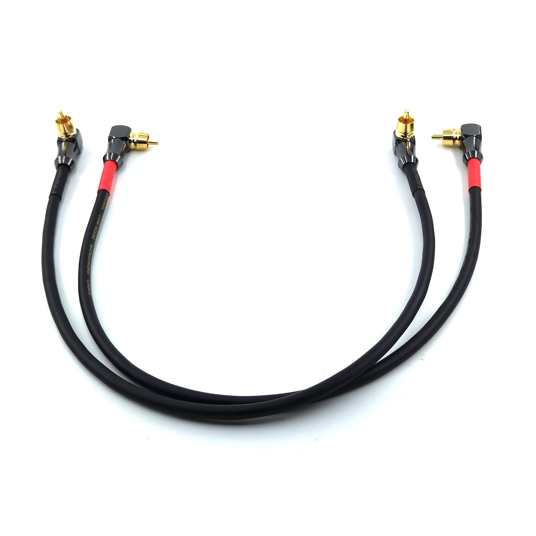 90 Degree Right Angle RCA Cable - 2 Pack 1.5FT Stereo Audio Cable for Home Theater, HDTV, Amplifiers & Hi-Fi Systems | Perfect for Space-Saving Behind TVs & Audio Equipment