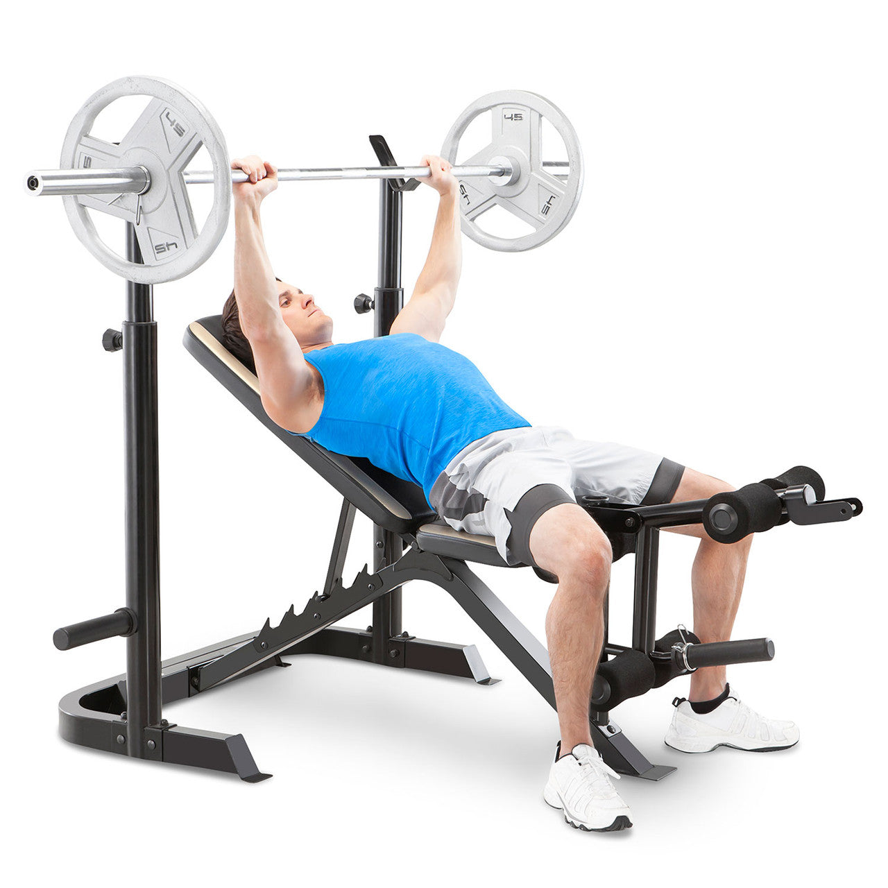 Marcy MD-879 Olympic Weight Bench Set - 2-Piece Adjustable Strength Training Equipment for Home Gym Workouts | Perfect for Weightlifting, Bodybuilding & Fitness Training