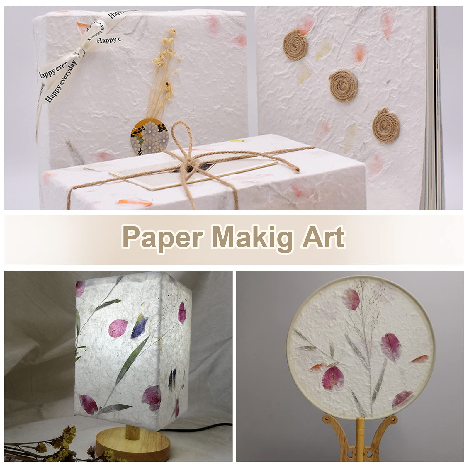 WANDIC DIY Paper Making Kit - Handmade Wooden Paper Mould with Spoon, Replaceable Mesh Cloth & Pulp - Crafting Screen Frame for Homemade Stationery, Scrapbooking & Art Projects - Perfect for DIY Gifts, School Projects & Creative Paper Crafts