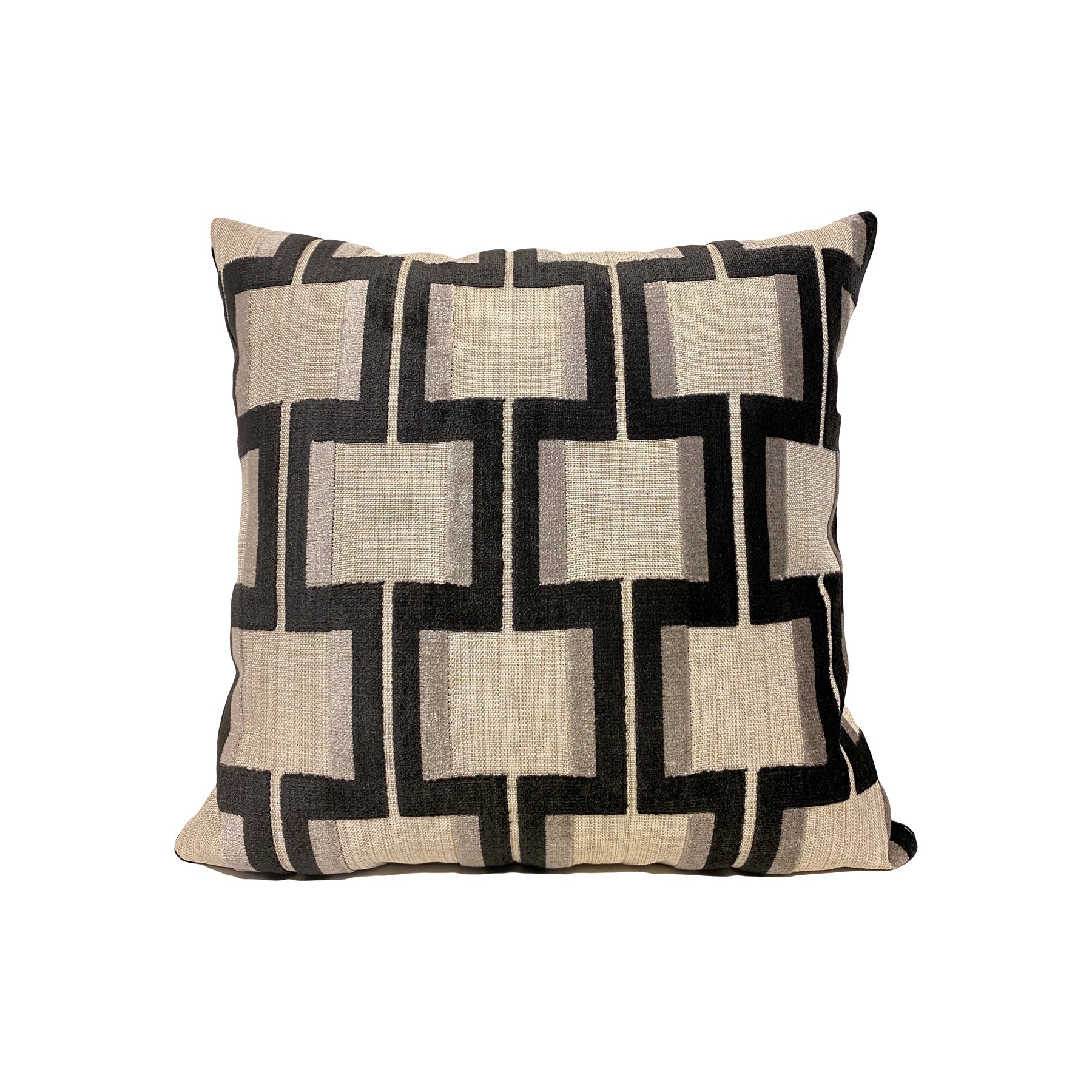 Wyndham Carbon Geometric Throw Pillow 17x17 Inch - Modern Home Decor for Living Room, Bedroom & Sofa
