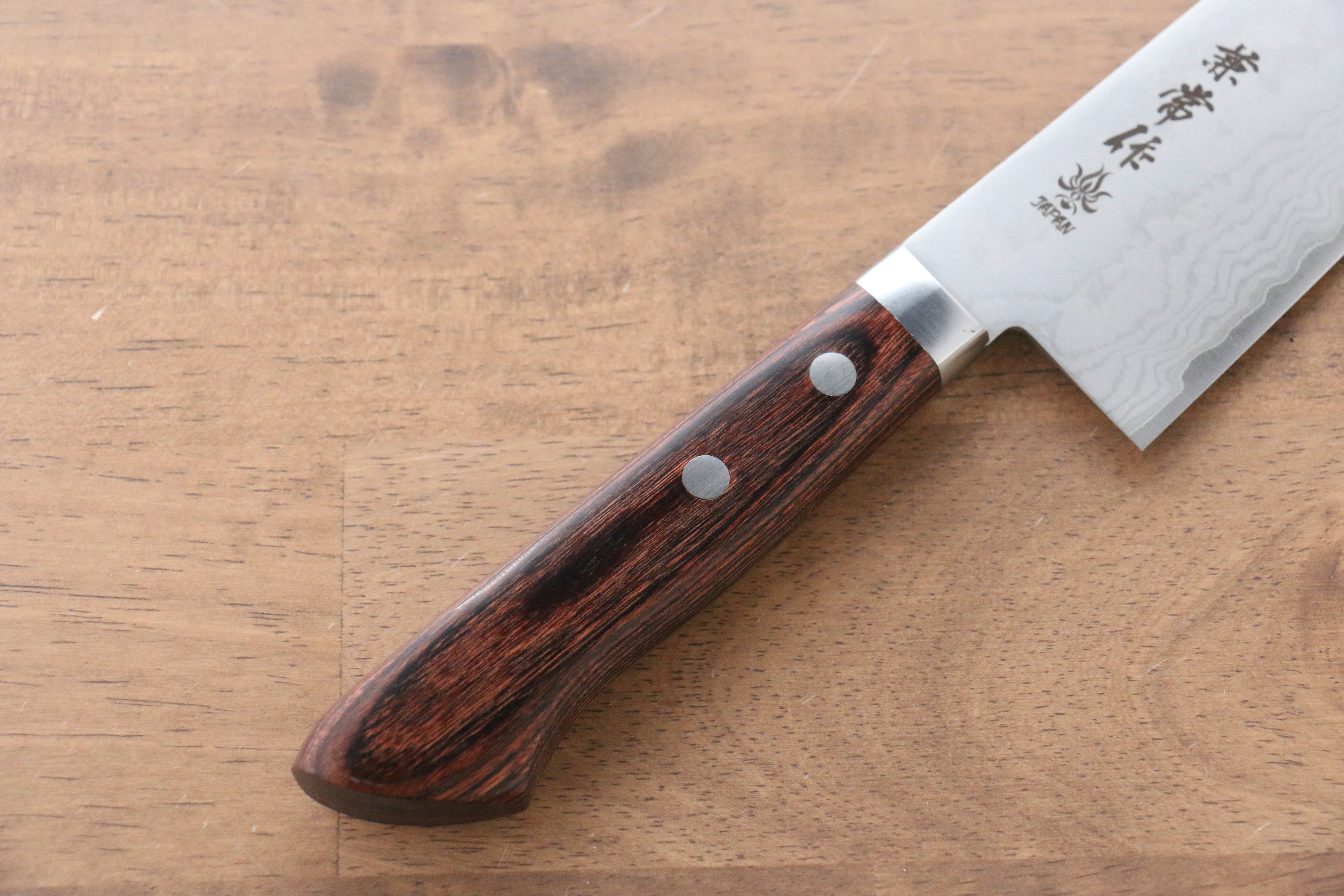Premium Kanetsune VG1 17-Layer Damascus Steel Santoku Knife 165mm with Mahogany Handle - Perfect for Sushi, Vegetables & Meat Cutting - Professional Japanese Kitchen Knife for Chefs & Home Cooking