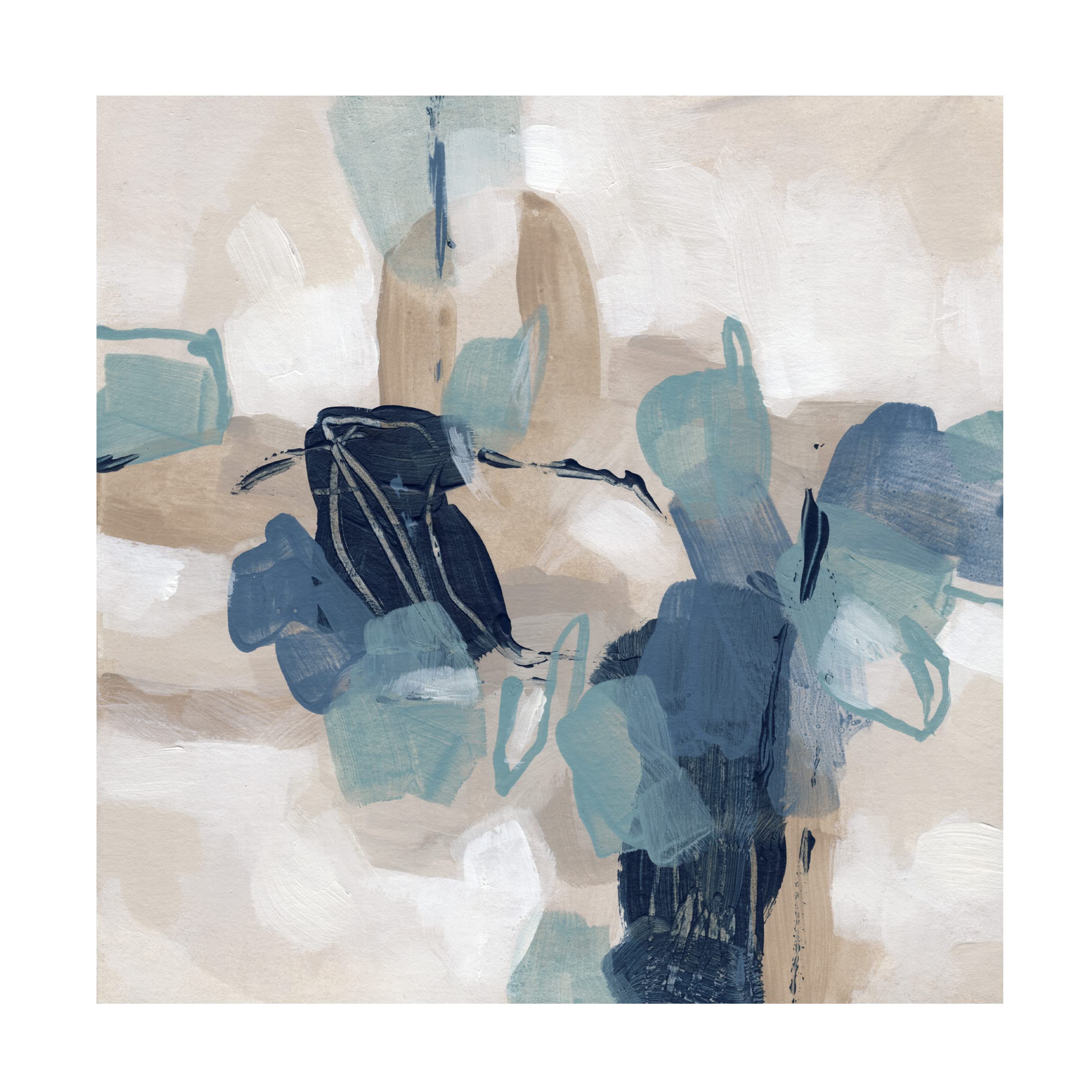 Trademark Fine Art 'Blues Chorus II' Canvas Wall Art by June Erica Vess - Modern Abstract Painting for Living Room, Bedroom & Office Decor