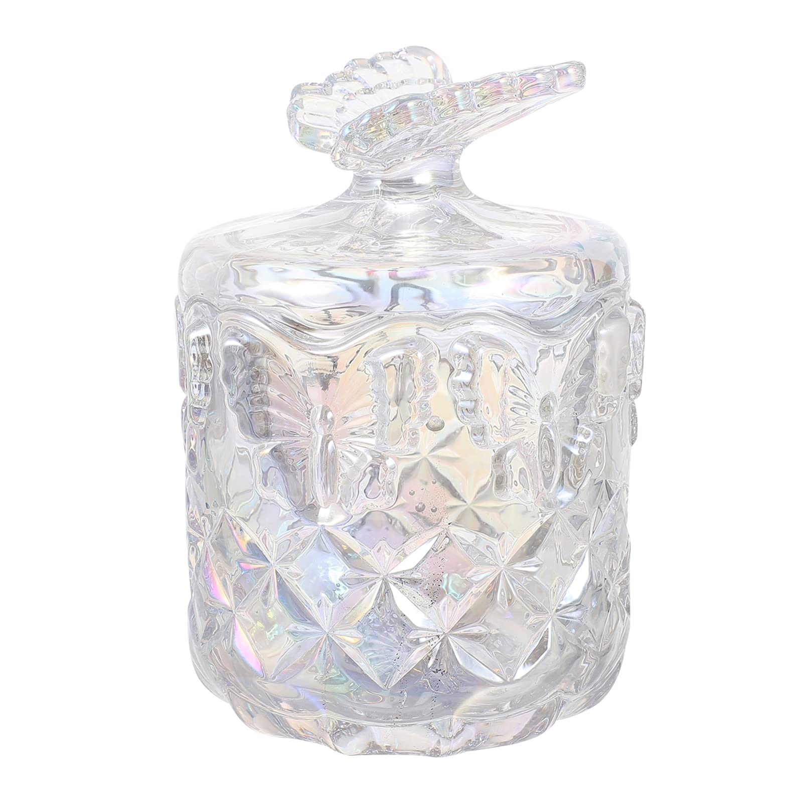 Butterfly Decor Glass Candy Jar with Lid - Airtight Food Storage Container for Candy, Tea, Coffee, Biscuits & Spices | Perfect for Kitchen, Pantry & Party Decor