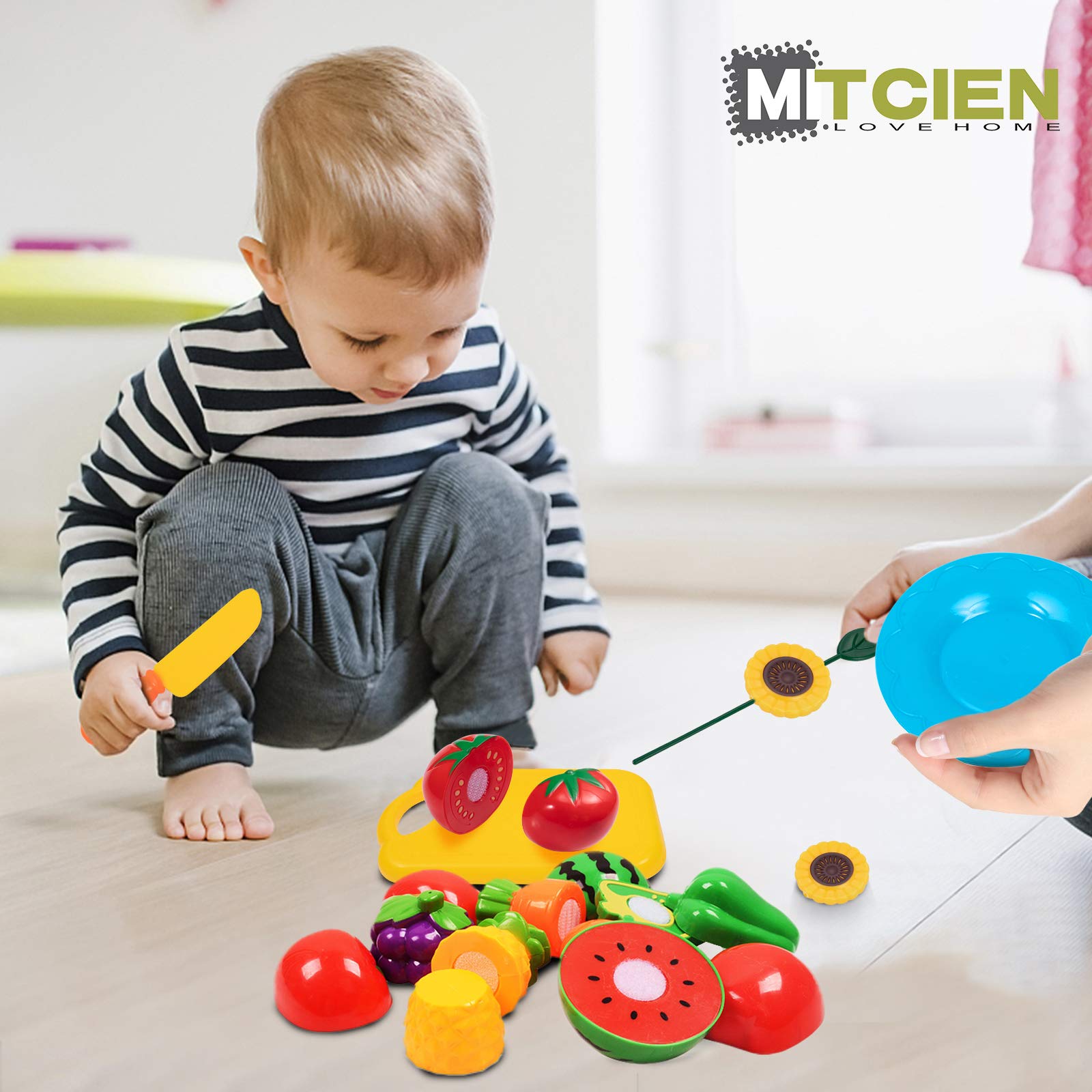 MITCIEN Pretend Camping Toys Play Set for Kids - Campfire, Play Food, Oil Lantern, Cutting Fruits & Vegetables, S'Mores - Educational Outdoor & Indoor Pretend Play Toys for Toddlers (Perfect for Backyard Camping, Playdates & Imaginative Play)