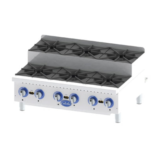 Globe GHPSU636G 36-Inch Countertop Gas Step Up Hot Plate - Commercial Grade, High Efficiency for Restaurants, Catering & Outdoor Cooking
