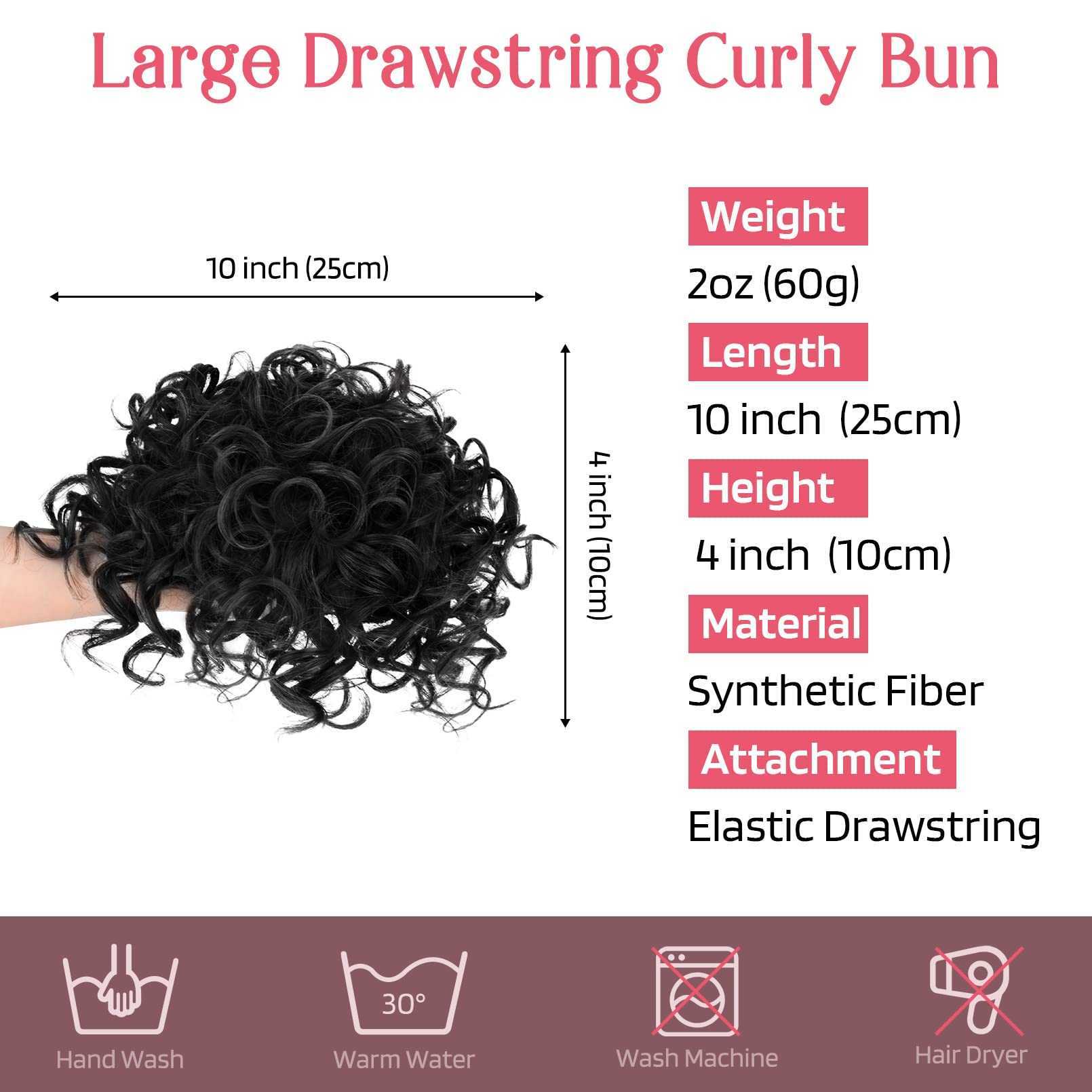 Messy Bun Hair Piece - Stretchy Elastic Drawstring Ponytail Holder for Women | Perfect for Workouts, Yoga, and Everyday Hairstyles
