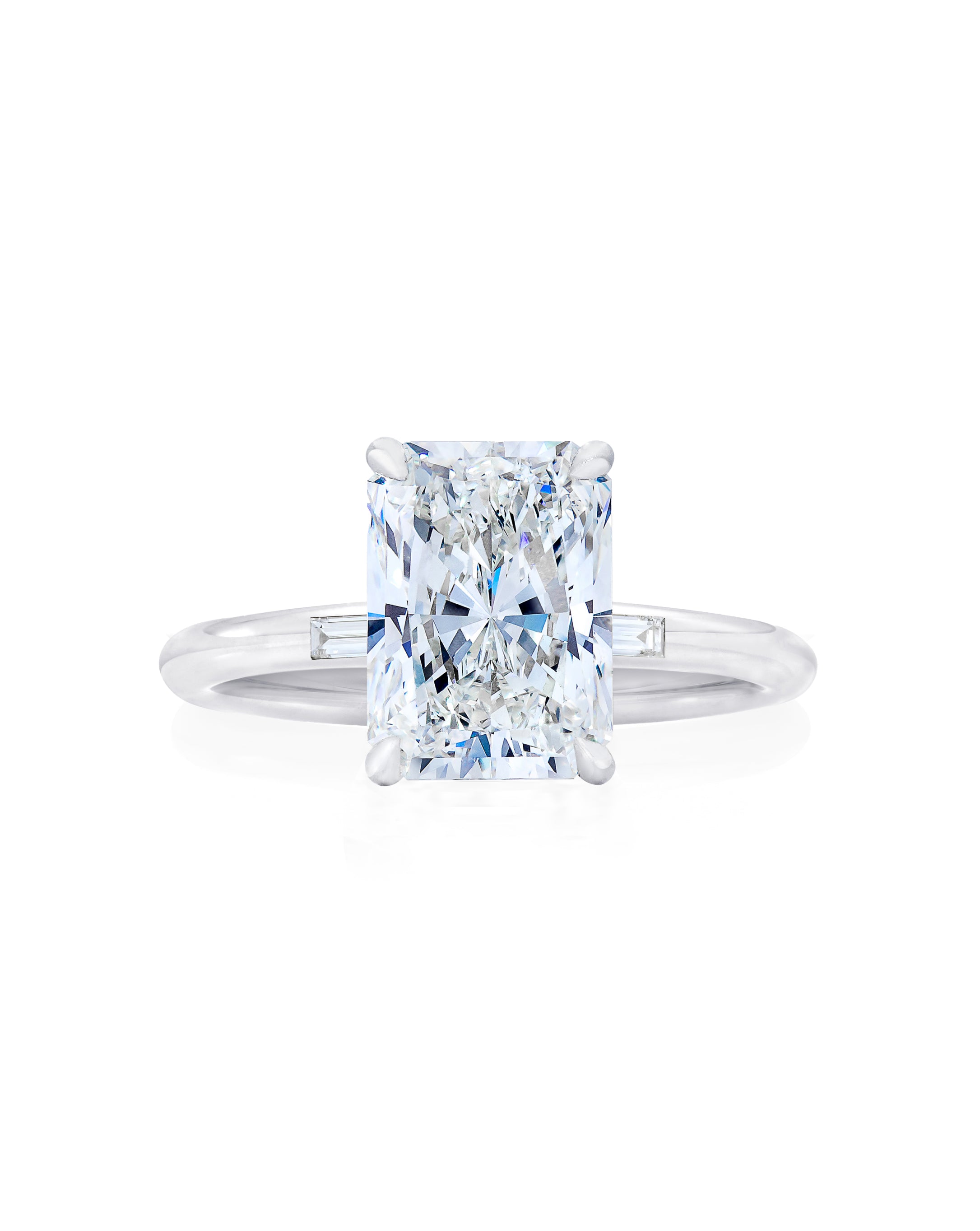 14K Rose Gold + Platinum Prongs