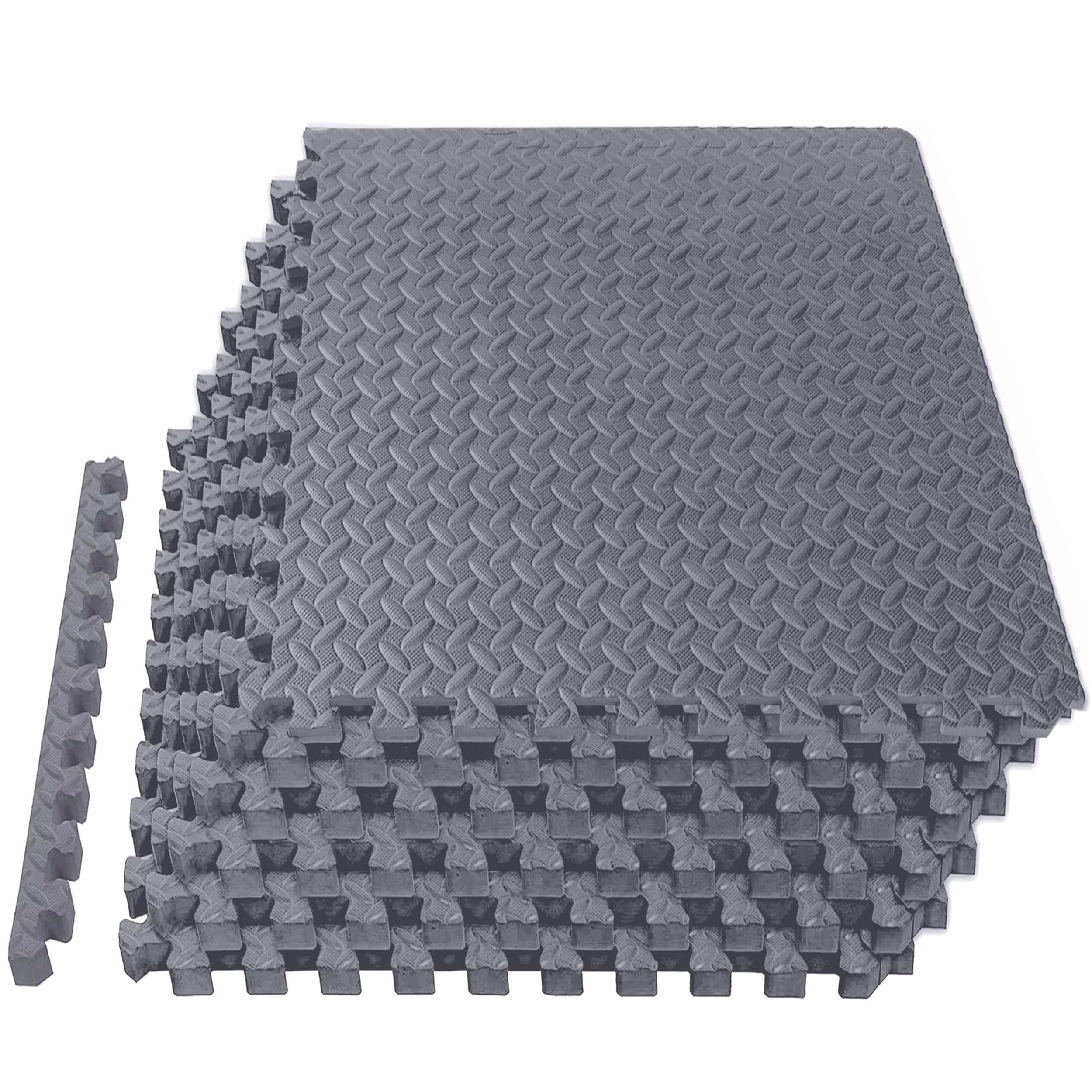 Torin Interlocking Foam Tiles Puzzle Mats - 24 SQ FT EVA Gym Flooring for Home Workouts, 1/2 Inch Thick Exercise Mat (6 Tiles, Grey) | Ideal for Home Gym, Yoga, Kids Play Area & Garage Workout Space