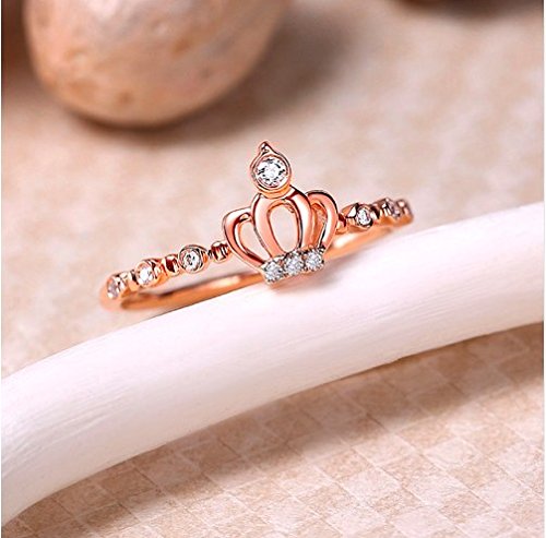 GOWE Genuine 18K Rose Gold Princess Cut Diamond Engagement Ring 0.14CT VS Clarity - Perfect Proposal Gift for Brides, Wedding & Anniversary Jewelry