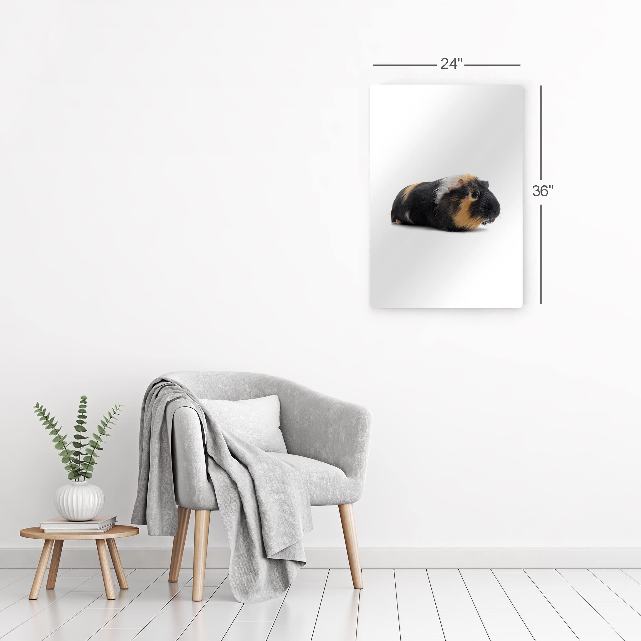 Smile Art Design Cute Black Guinea Pig Portrait Metal Wall Art Print - Pet Lover Gift, Rodent Decor for Office, Living Room, Bedroom, Nursery - Made in USA (17x11 in) - Perfect for Animal Lovers & Home Decor