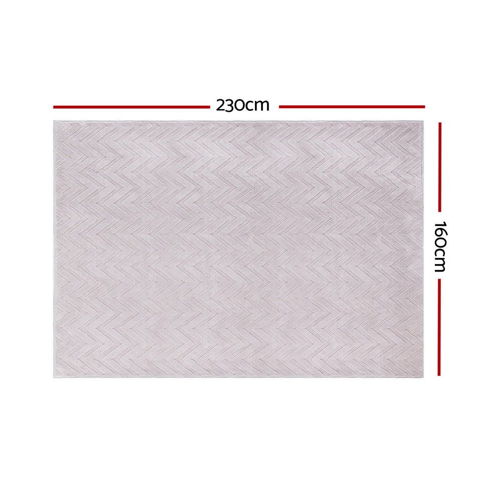 Artiss Washable Microfiber Area Rug 160x230cm - Non-Slip Large Floor Carpet with Ripple Design for Living Room, Bedroom & Office Decor