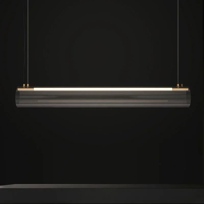 Modern Acrylic Long Tube LED Pendant Light for Kitchen Island - Dimmable Hanging Fixture with Warm White Light, Perfect for Dining Room, Bar Counter, and Home Decoration