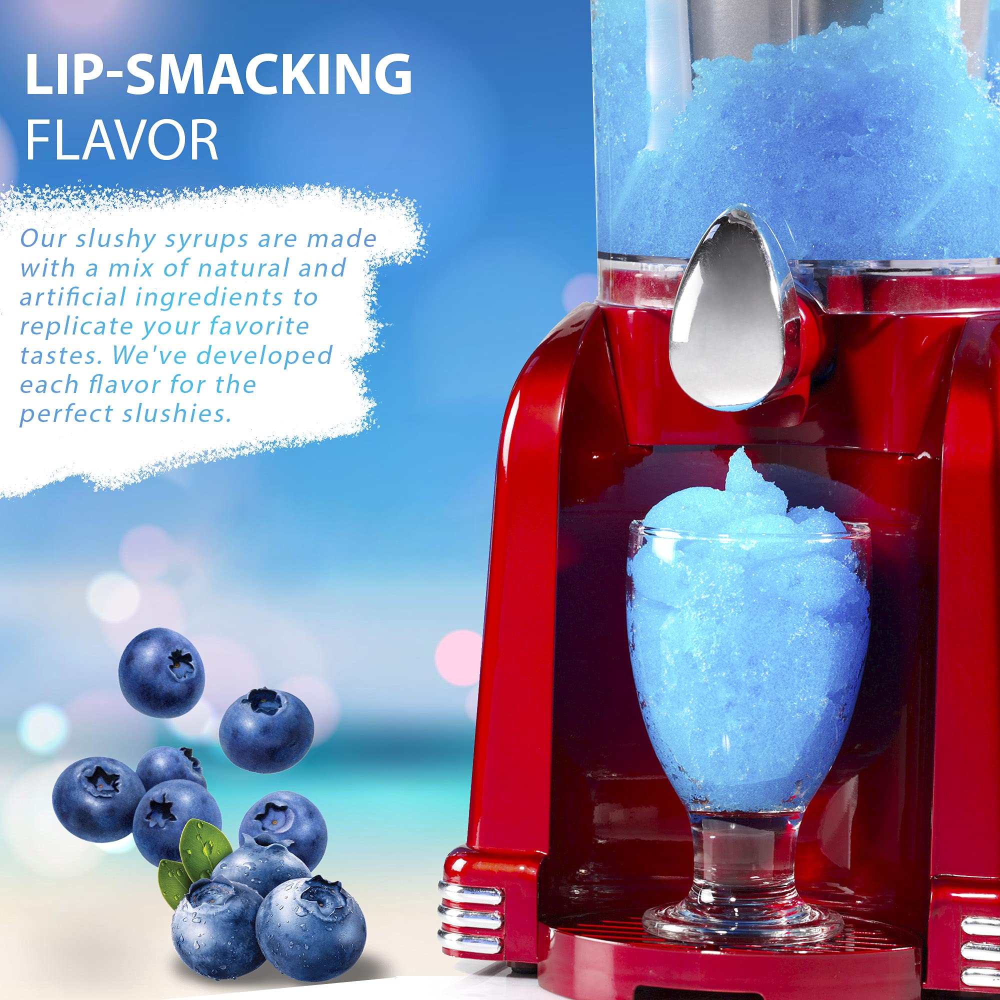 Arctic Slushy Frozen Slushie Syrup Mix - Blue Raspberry Flavor for Ice Drink Machines & Blenders | DIY & Commercial Use | Makes 40 Cups (Half-Gallon) | Perfect for Parties, Restaurants & Summer Refreshments