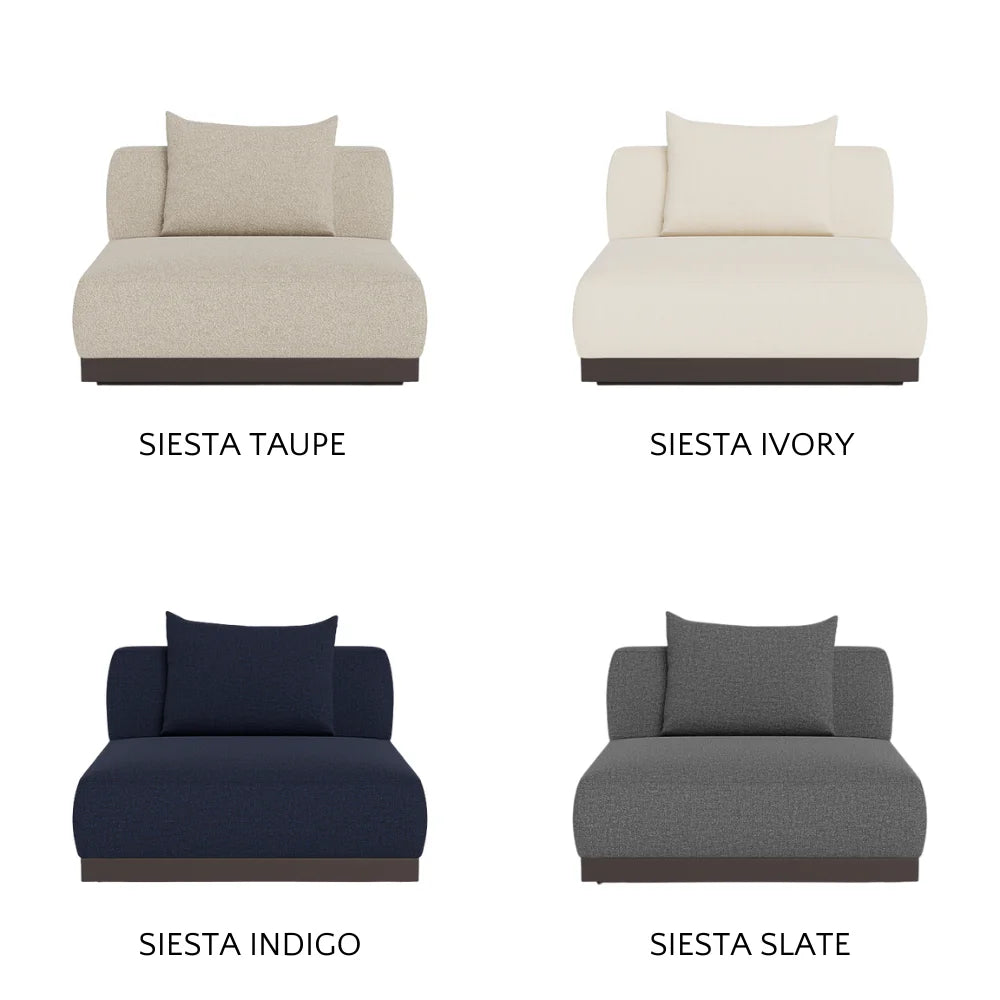 Amalfi Outdoor Armless Single Sectional Sofa - Waterproof Patio Furniture for Poolside, Garden & Backyard Relaxation
