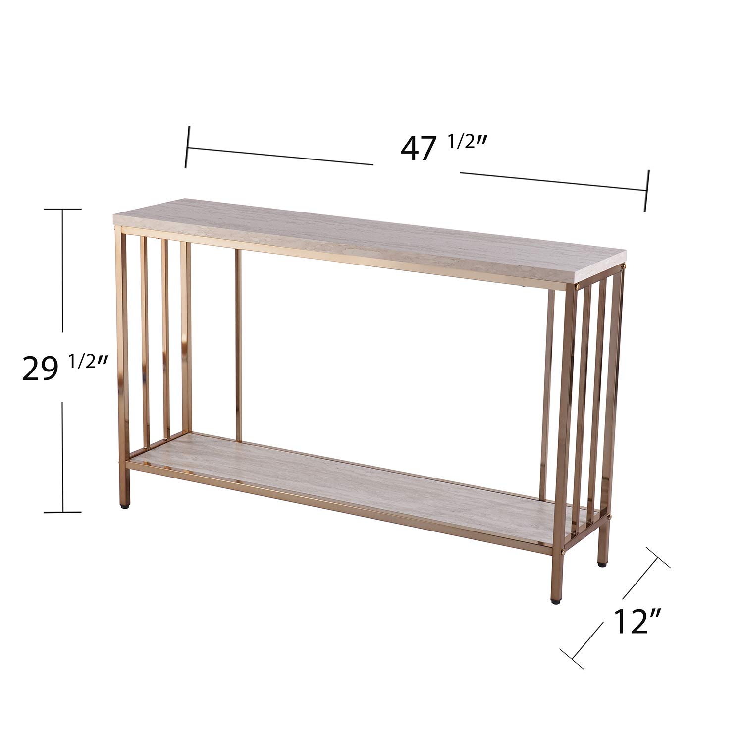 SEI Furniture Brexlyn White Console Table - Southern Enterprises Entryway Sofa Table for Hallway, Living Room & Home Decor