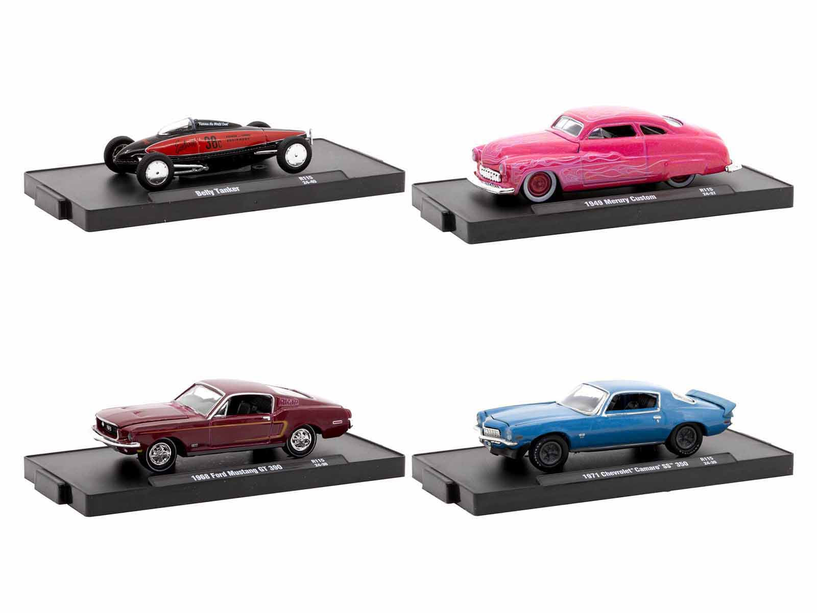 M2 Machines 1/64 Scale Diecast Model Cars - Auto Drivers Set of 4 Limited Edition (7000 Pieces Worldwide) - Collectible Die-Cast Vehicles for Display & Racing Enthusiasts - Perfect for Home Decor, Office Display & Model Car Racing Scenes