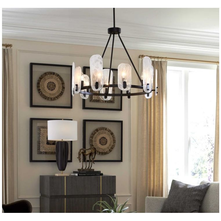 Orbita 10-Liter Crystal Chandelier - Modern Ceiling Light Fixture for Dining Room, Bedroom & Living Room Decor