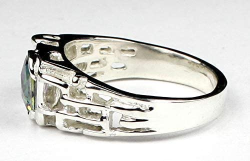 Mystic Fire Topaz Sterling Silver Men's Ring for Gifts & Special Occasions – SR197 | Elegant Jewelry for Weddings, Anniversaries & Daily Wear