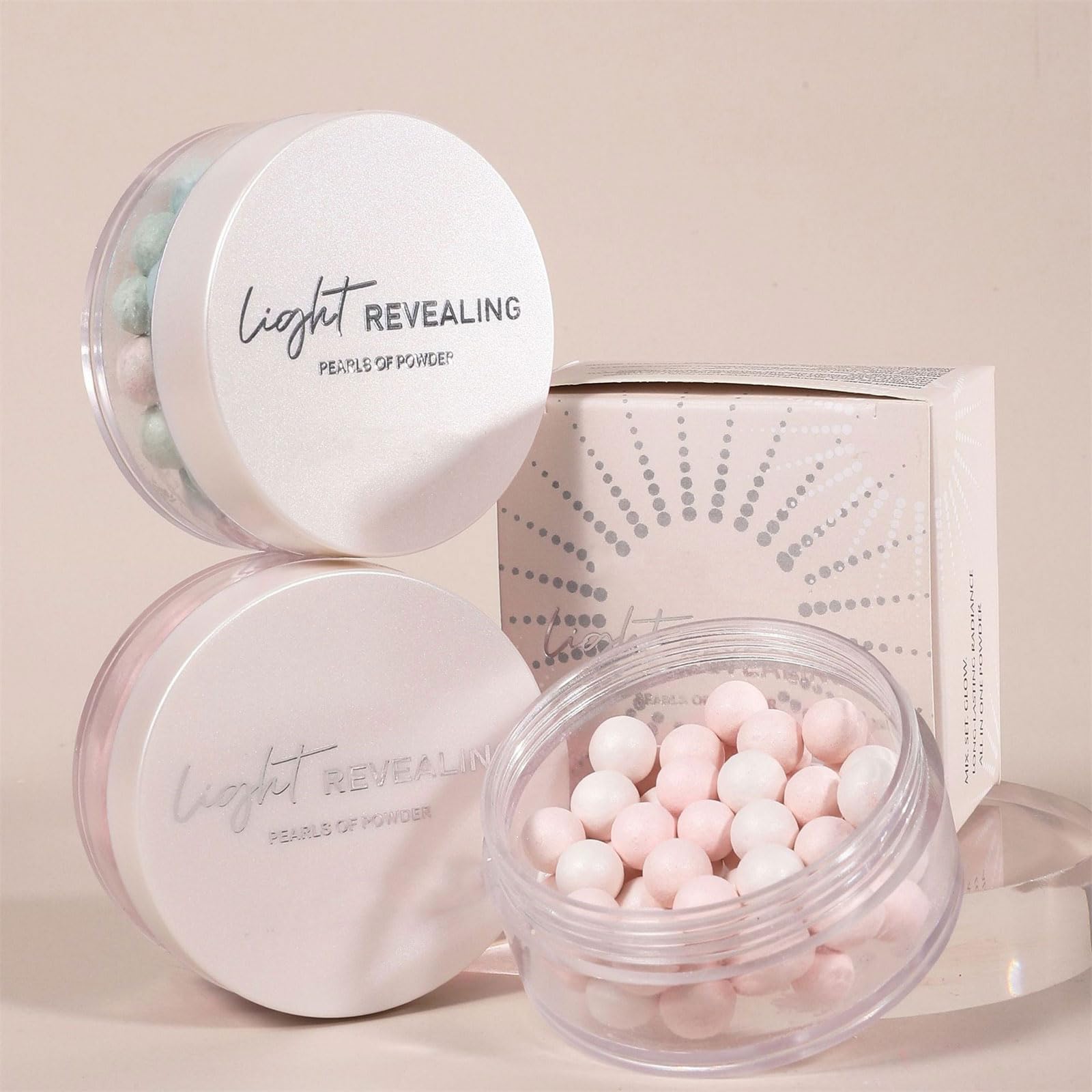 5 Colors Pearls Setting Powder - Loose Finishing Powder for Makeup, Multi-Tone Roller, Oil Control & Pore Minimizing | Perfect for Daily Wear, Photo Shoots & Special Occasions