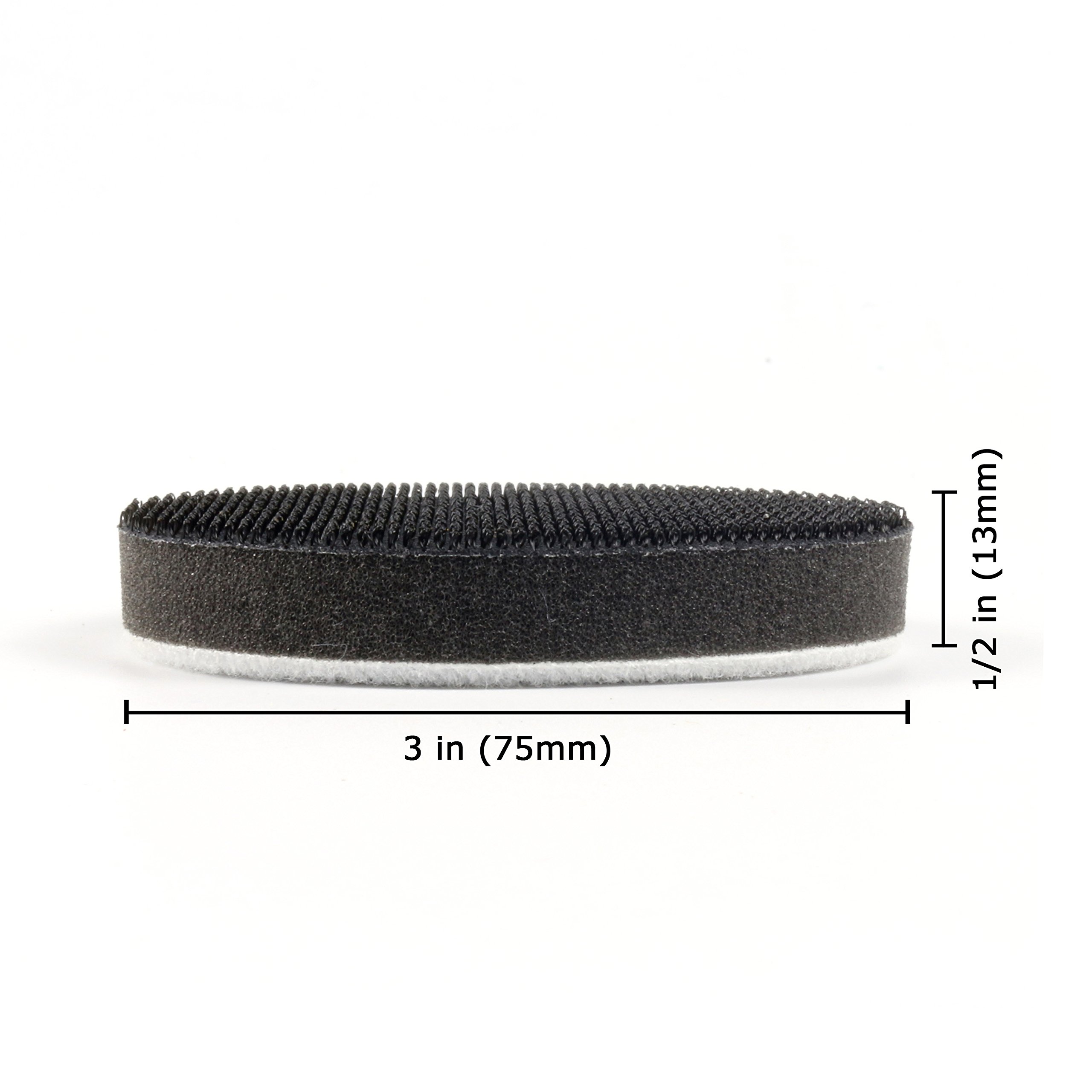 POLIWELL 5 Pack 3 Inch (75mm) Hook and Loop Foam Buffing Pads - Soft Density Interface Pads for 3