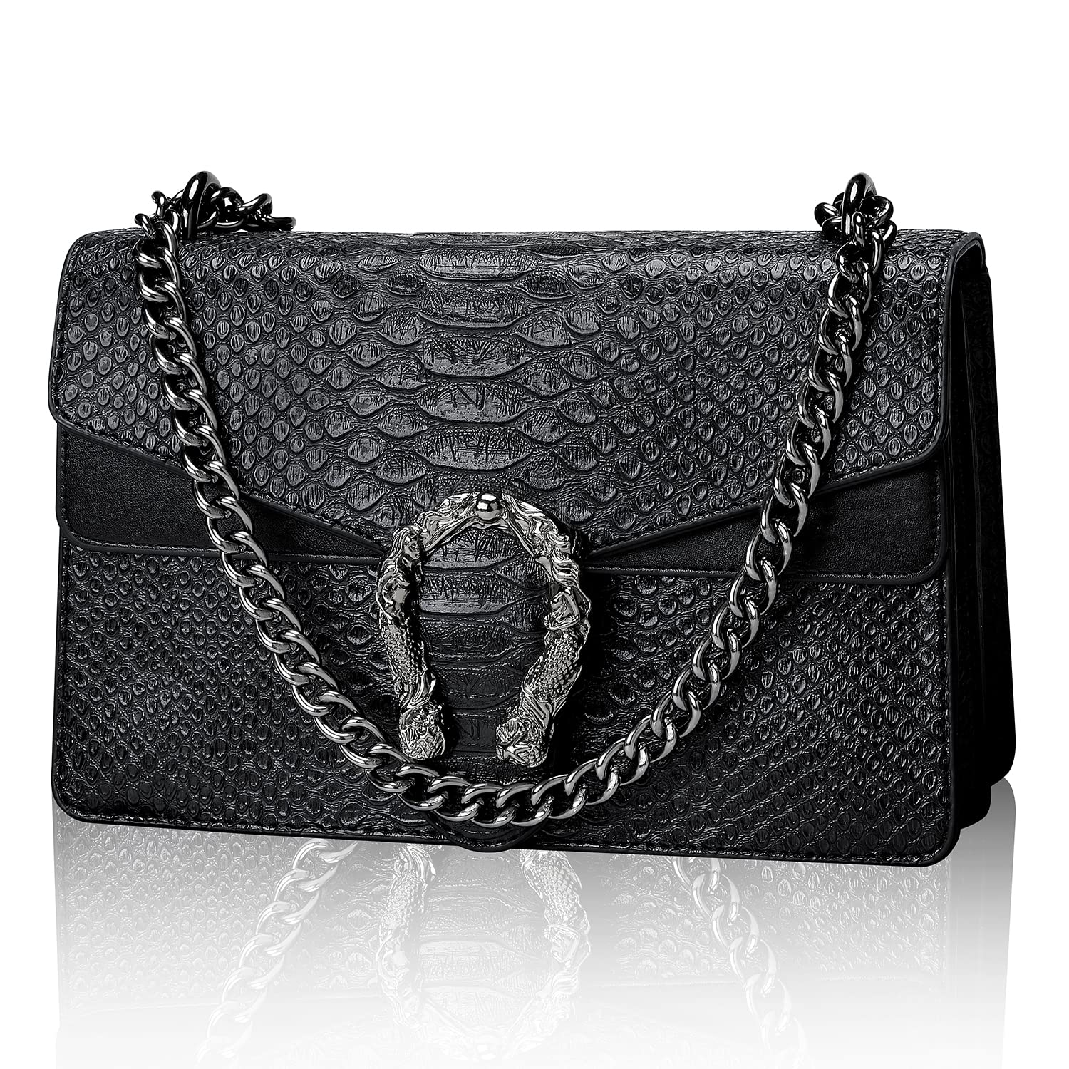 Stylish ZooLLyn Satchel Purse for Women - Fashionable PU Leather Shoulder Bag with Chain Strap, Crossbody Handbag for Work, Travel & Daily Use