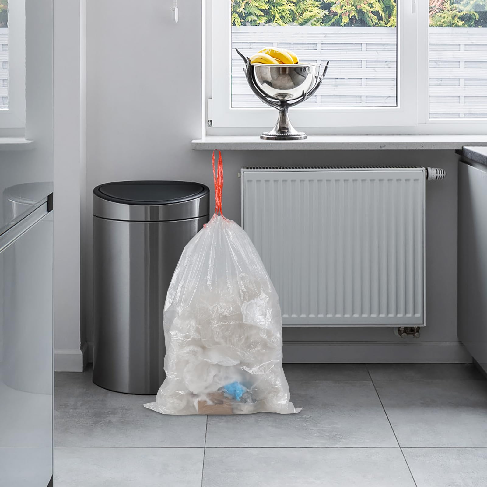 Pekky 10 Gallon Kitchen Trash Bags - Medium Drawstring Garbage Bags (108 Count) - Strong & Leak-Proof for Home, Office & Outdoor Use