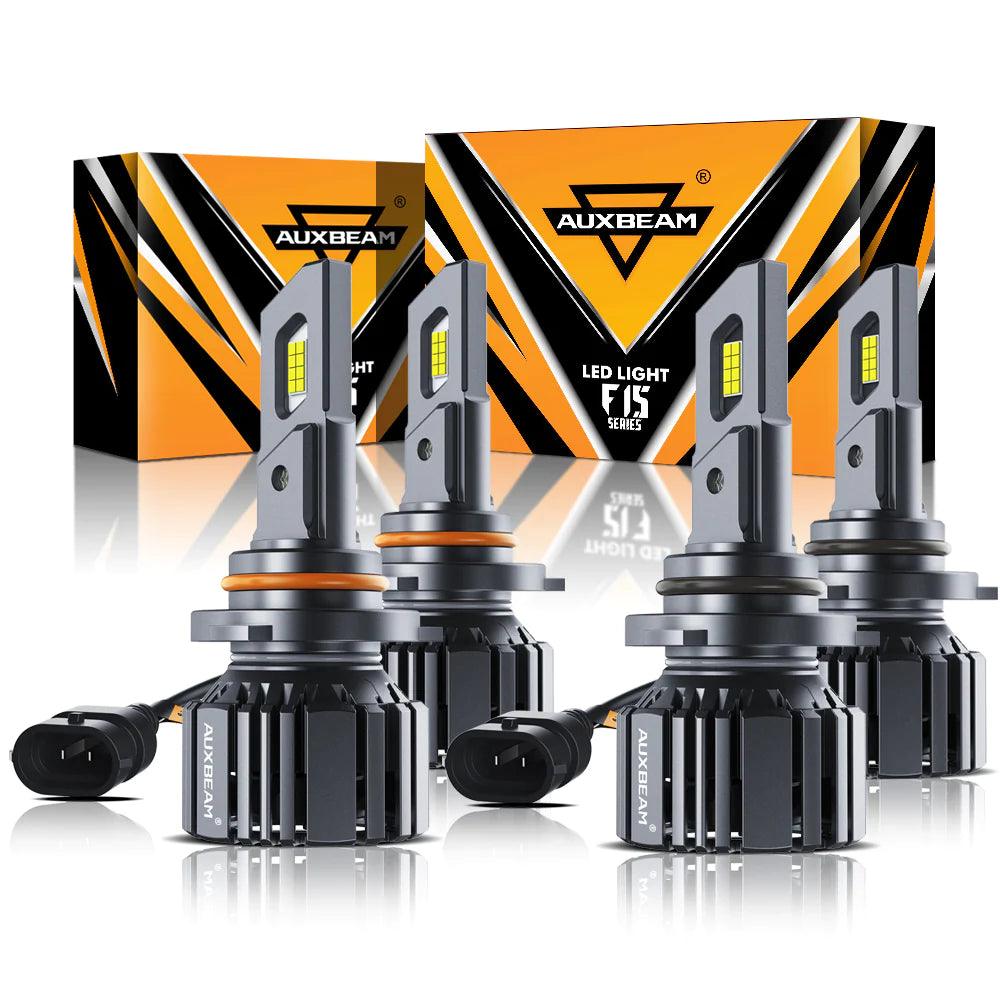 F15 Series 90W LED Headlight Bulbs - 20000LM Brightness, 6500K Cool White, 20% Compact Size | Perfect for Night Driving & Off-Road Vehicles