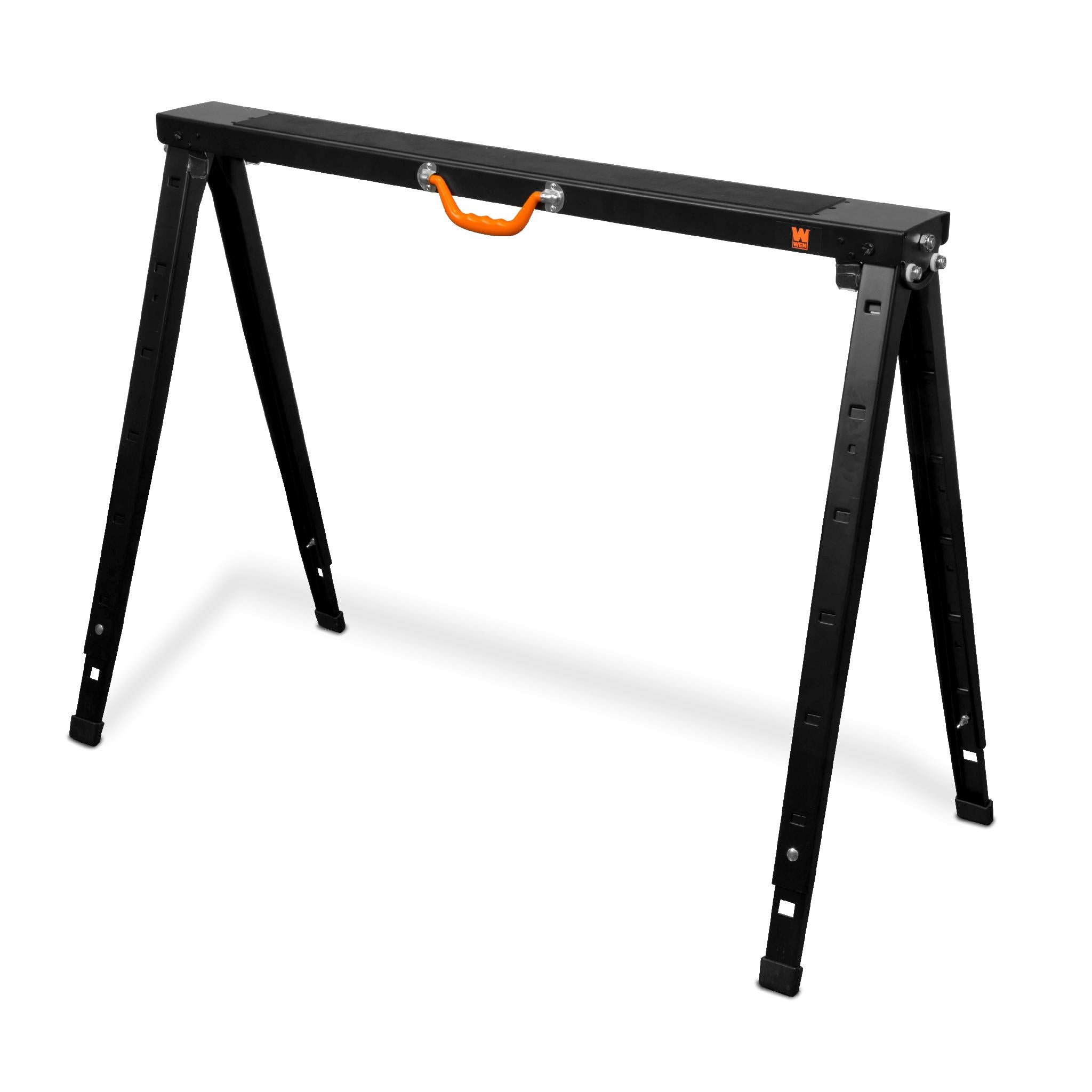 WEN MSA15 38-Inch Folding Height Adjustable Steel Saw Horse - 1500 lb Capacity for Woodworking, Construction & DIY Projects