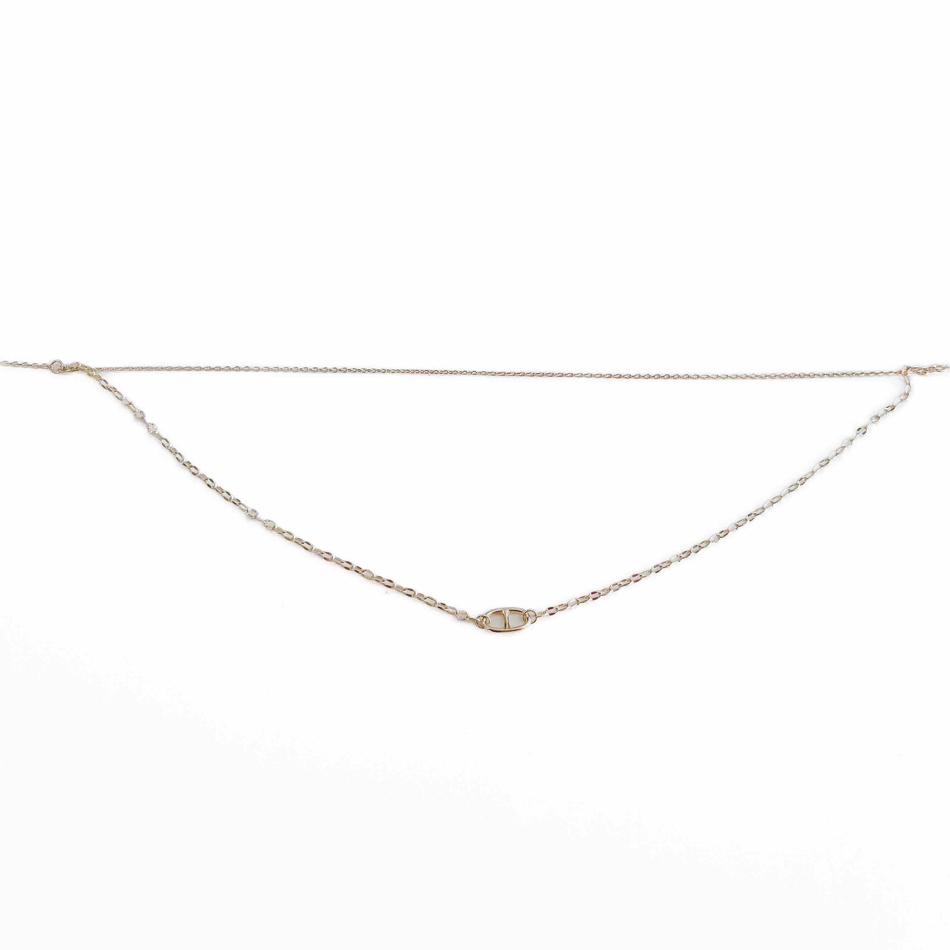 Parker Oval Pendant Necklace for Women - 14K Gold Plated Layered Chain Jewelry - Perfect for Valentine's Day Gifts, Anniversary & Everyday Elegance