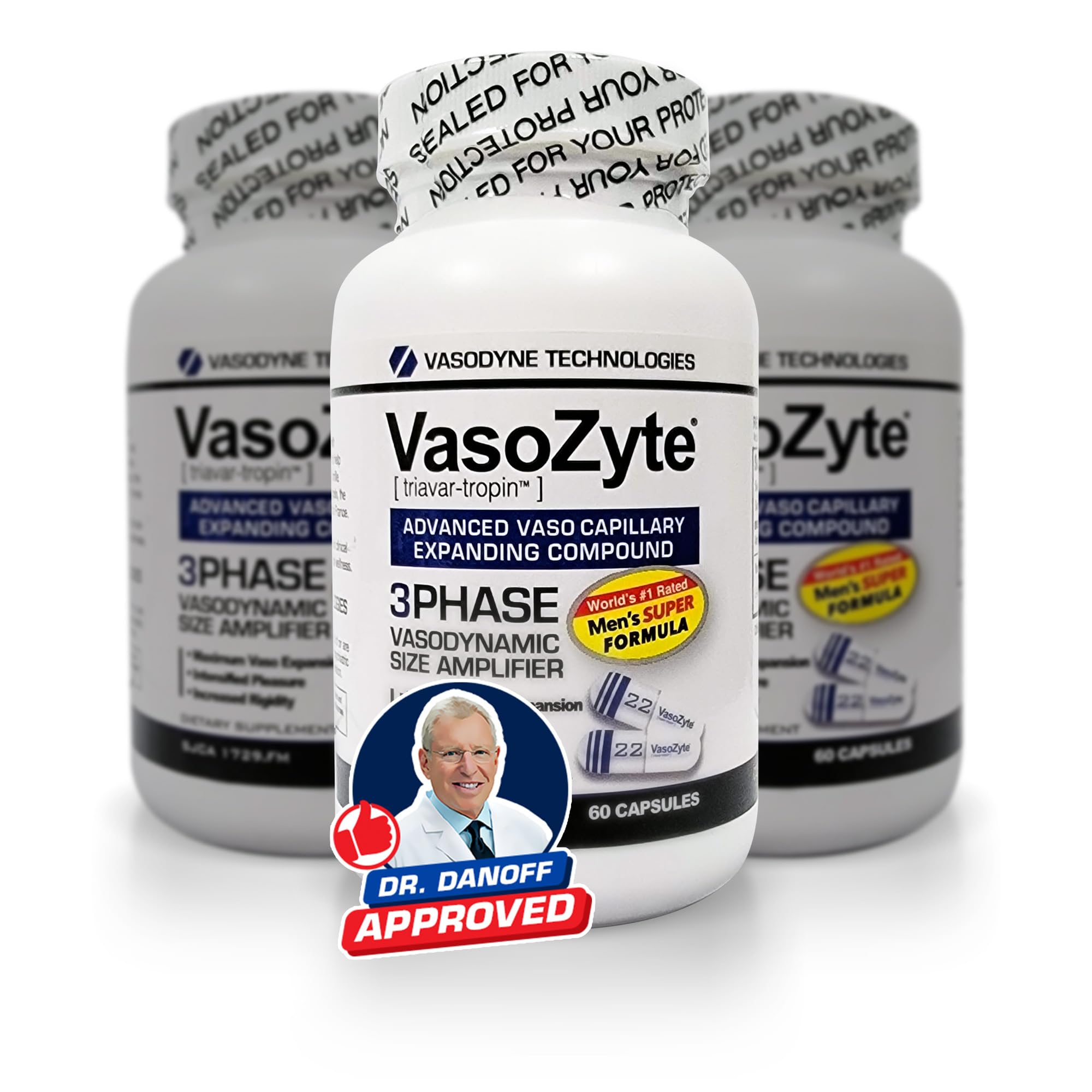 VasoZyte Nitric Oxide Supplement - 3 Bottles (3 Month Supply) with Oligopin & Pure Extraction for Healthy Blood Flow & Well-Being - Supports Cardiovascular Health, Exercise Performance & Daily Energy Boost