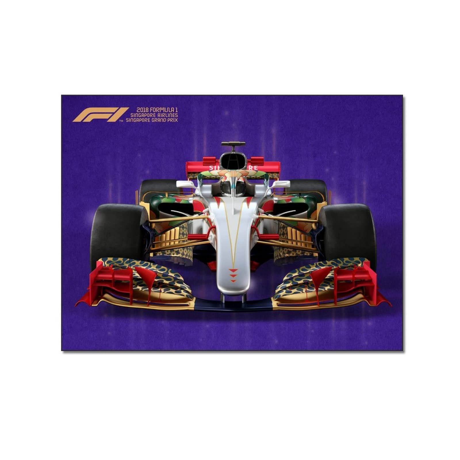 McLaren F1 Racing Car Wall Art Canvas Painting Poster - 20x26 Inch (51x66cm) for Bedroom, Living Room, Office & Man Cave Decor - Perfect Gift for Car Enthusiasts & Motorsport Fans