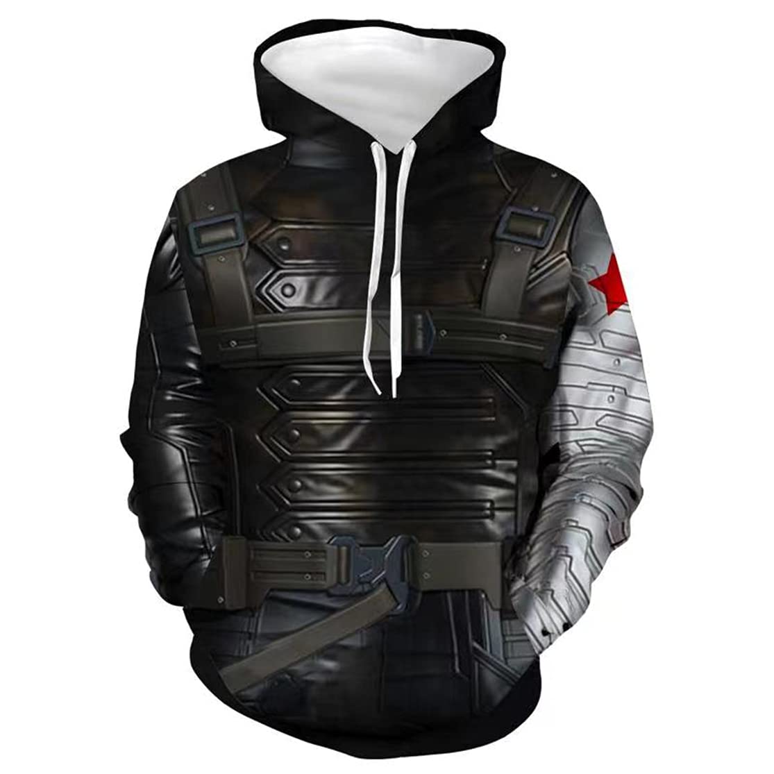 3D Captain America Cosplay Hoodie Jacket - Marvel Superhero Costume for Halloween, Comic Con & Cosplay Events | Men's & Women's Pullover Sweatshirt