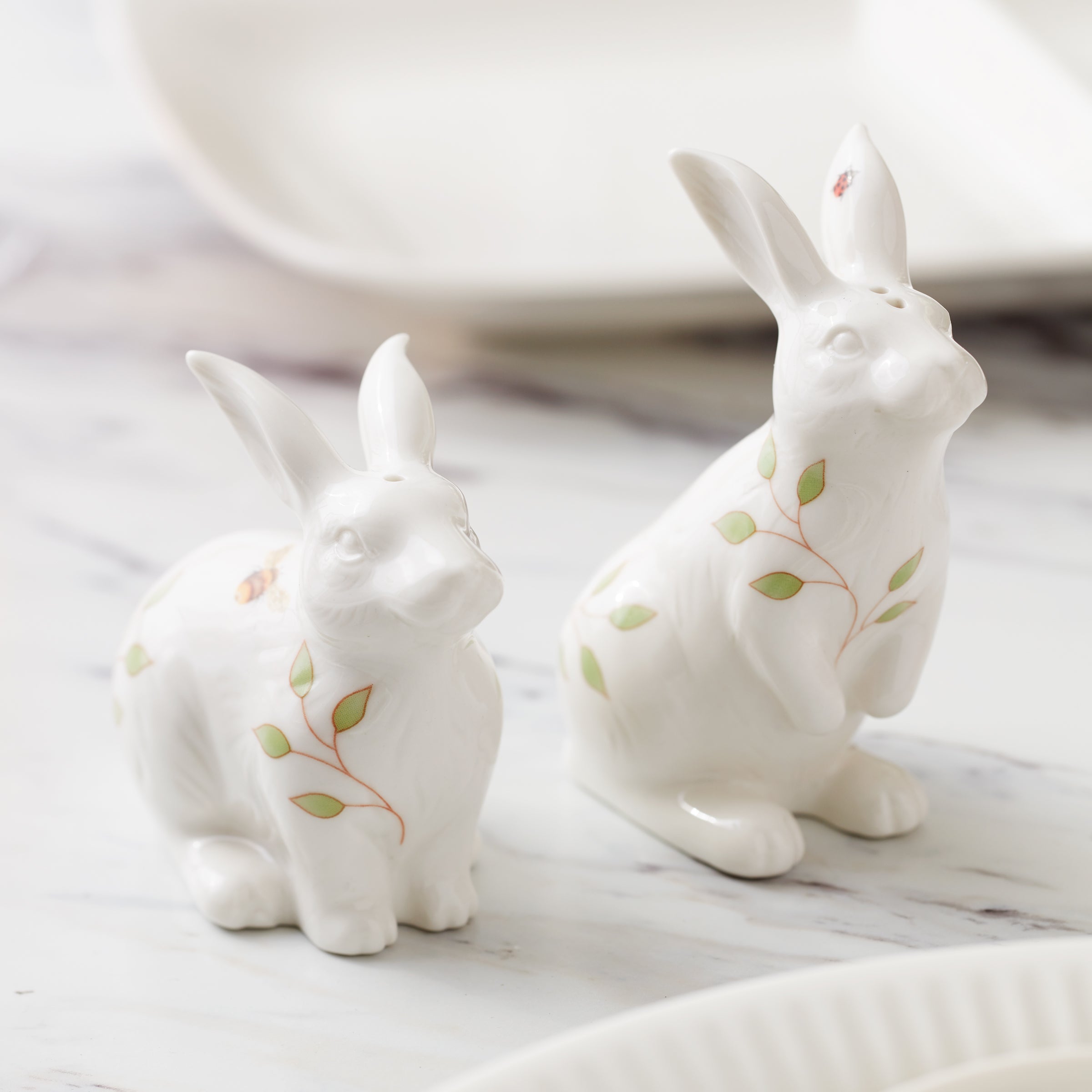 Butterfly Meadow Bunny Salt and Pepper Shaker Set - Cute Animal-Themed Kitchen Accessories for Dining Table, Home Decor, and Gift Giving