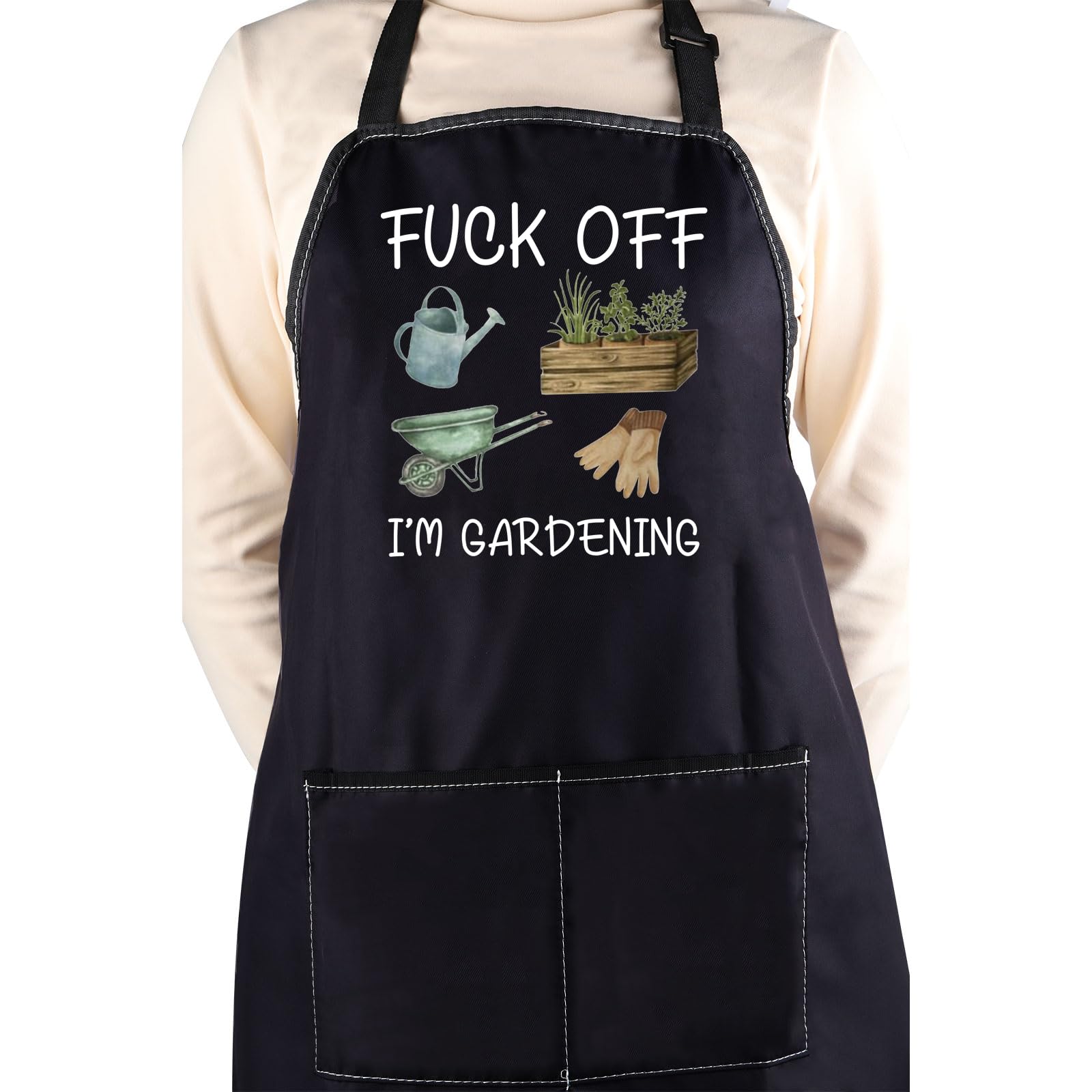 WCGXKO Gardening Apron - Funny Plant Lover Gift for Women & Gardeners - Durable Workwear for Planting, Weeding & Outdoor Activities
