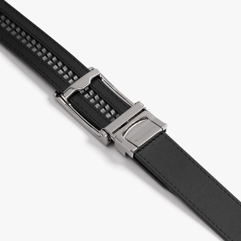 Premium Black Leather Belt with Custom Front Square Buckle - Stylish & Durable for Men's Casual & Formal Wear | Perfect for Office, Wedding & Everyday Outfits
