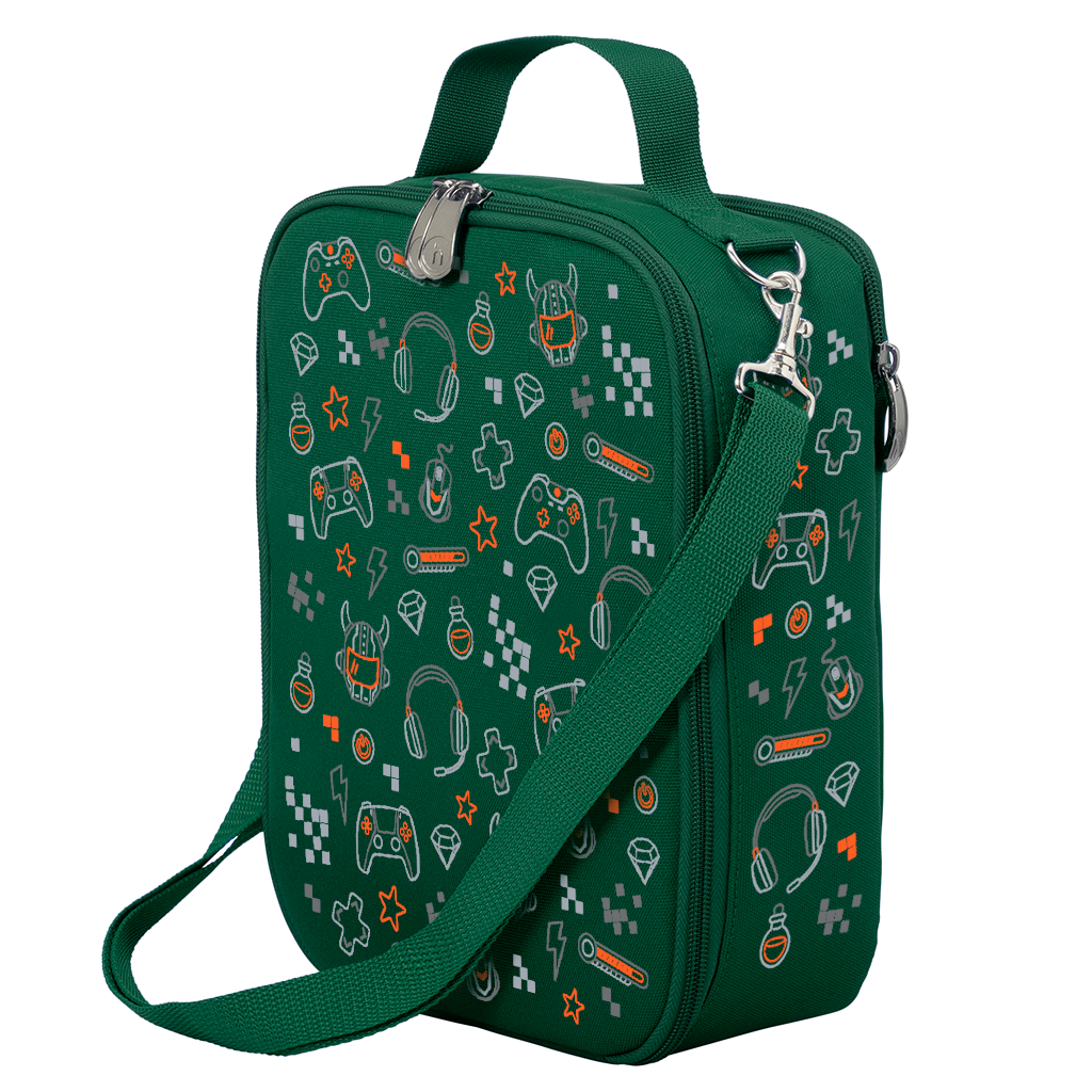 Large Insulated Gamer Lunch Bag for Boys - Perfect for School, Work & Gaming Events