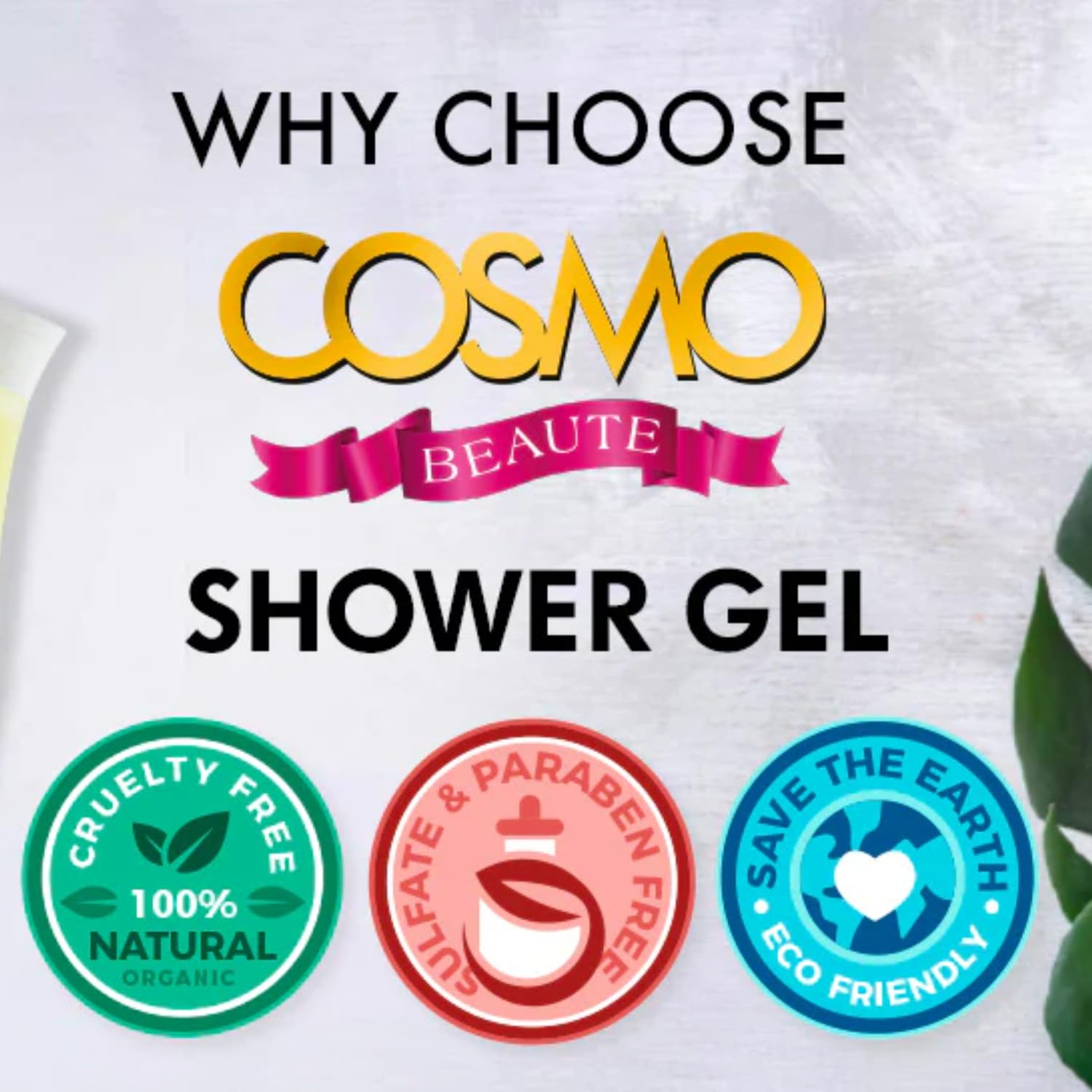 Cosmo Beaute Ivy Rose Shower Gel 750ml - Sulfate & Paraben Free Body Wash with Rose Extract for Glowing Skin | Gentle Cleansing Formula Removes Impurities | Unisex Shower Gel for Men & Women | Perfect for Daily Skincare Routine & Spa-Like Bath Experience