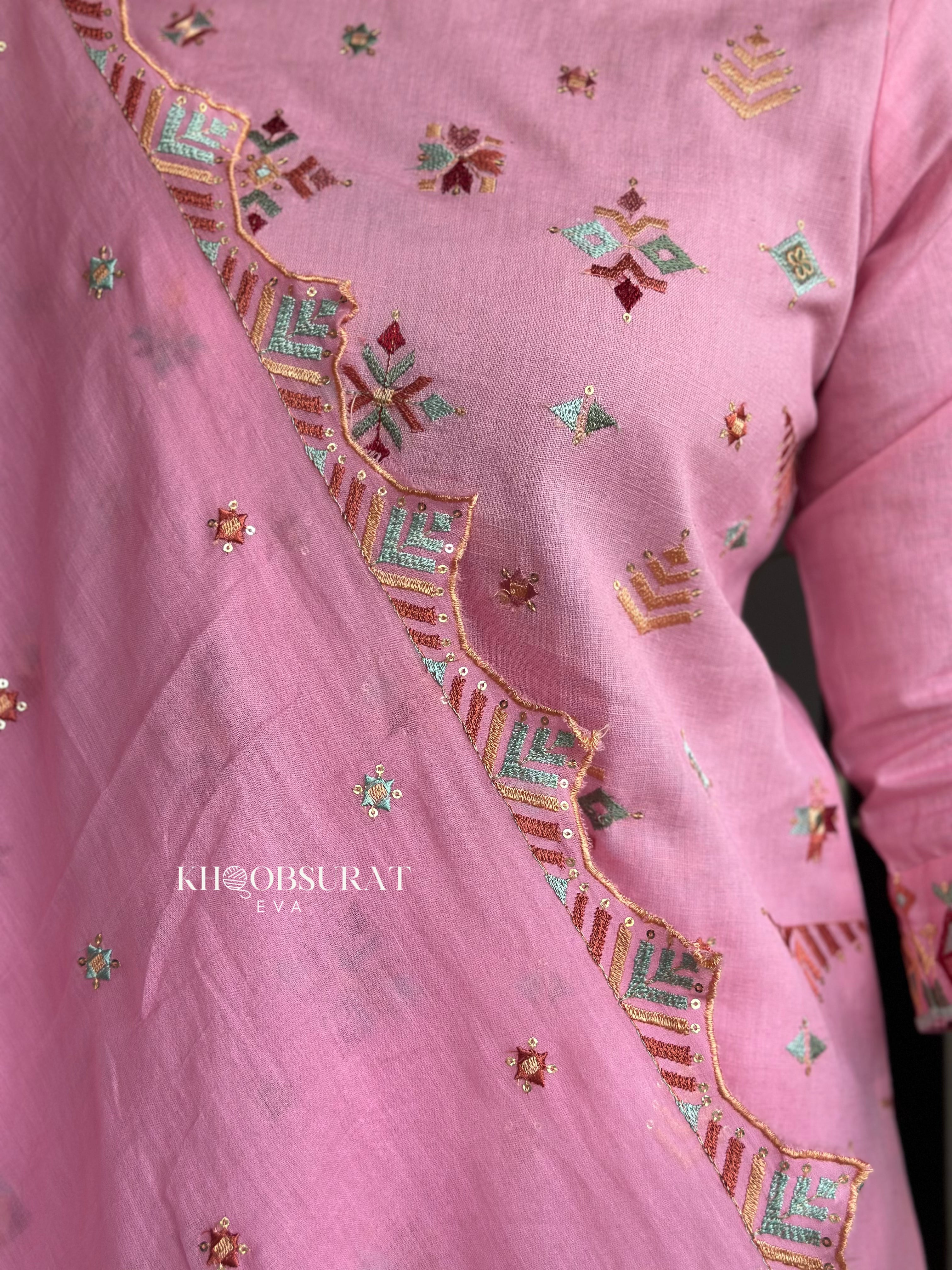 Stylish Pink Cotton Kurta Suit Set for Women | Comfortable Ethnic Outfit | Perfect for Festivals, Weddings & Casual Wear