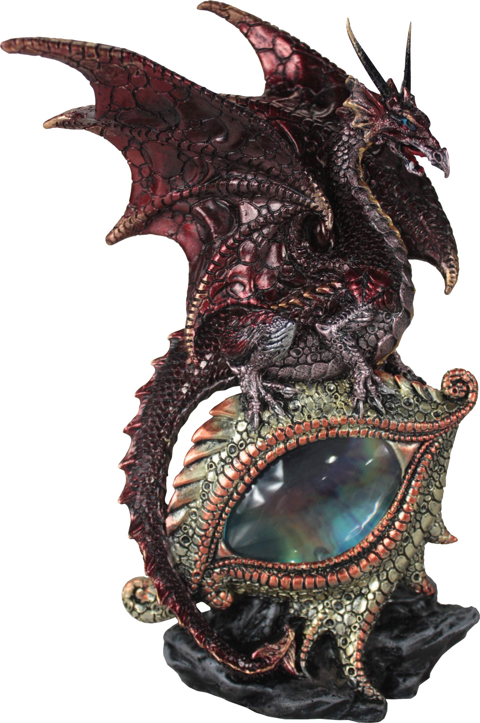 Nemesis Now Eye of The Dragon Red Resin Figurine - 26cm Handcrafted Dragon Statue for Home Decor, Fantasy Collectibles & Gift Ideas | Perfect for Bookshelf, Office Desk & Medieval Themed Displays