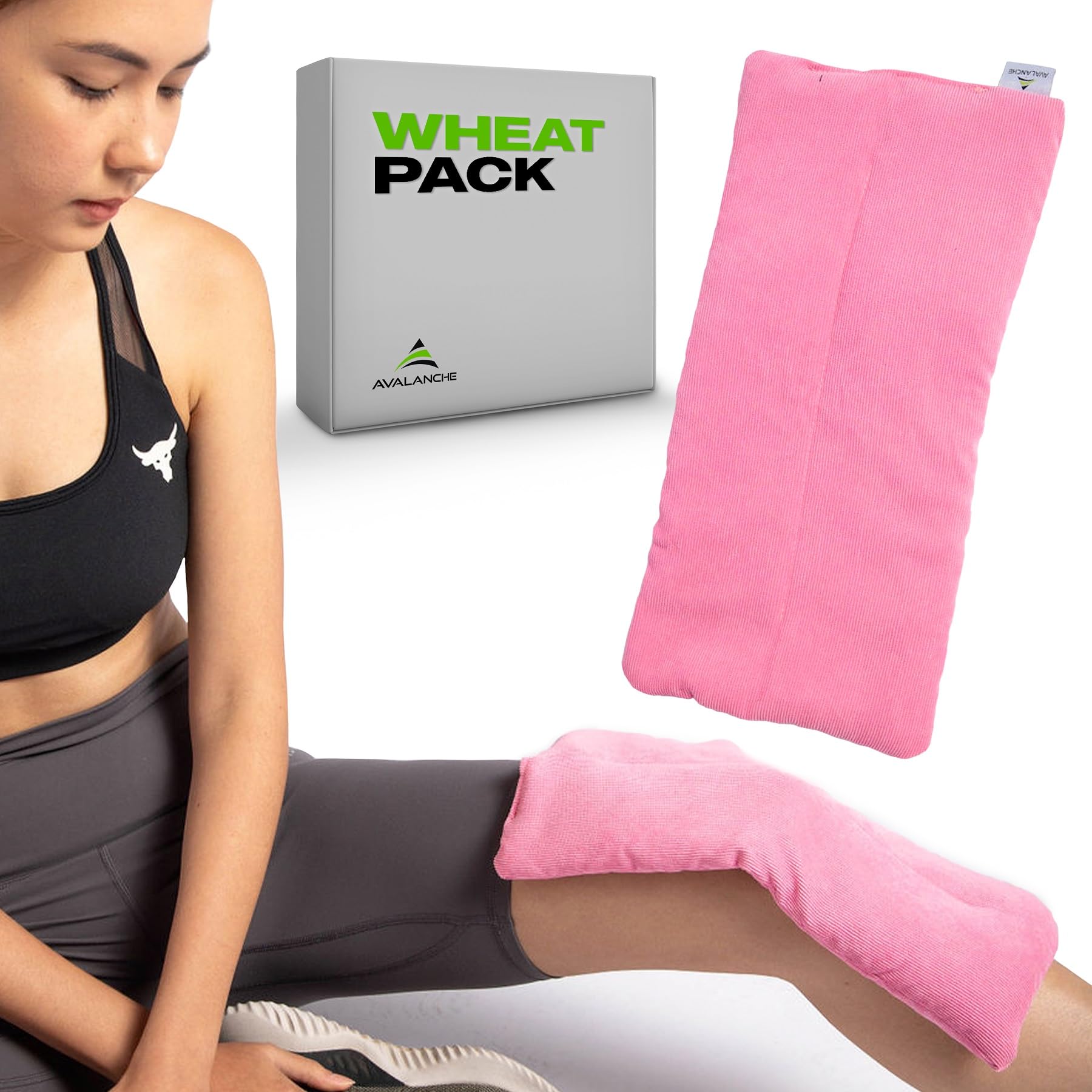AVALANCHE Athletic Hot & Cold Therapy Pads for Muscle Recovery - Microwaveable Heating Pad for Neck, Back & Shoulder Pain Relief - Reusable Cooling Gel Pack for Injuries & Soreness (Pink) - Perfect for Post-Workout, Arthritis & Chronic Pain Relief