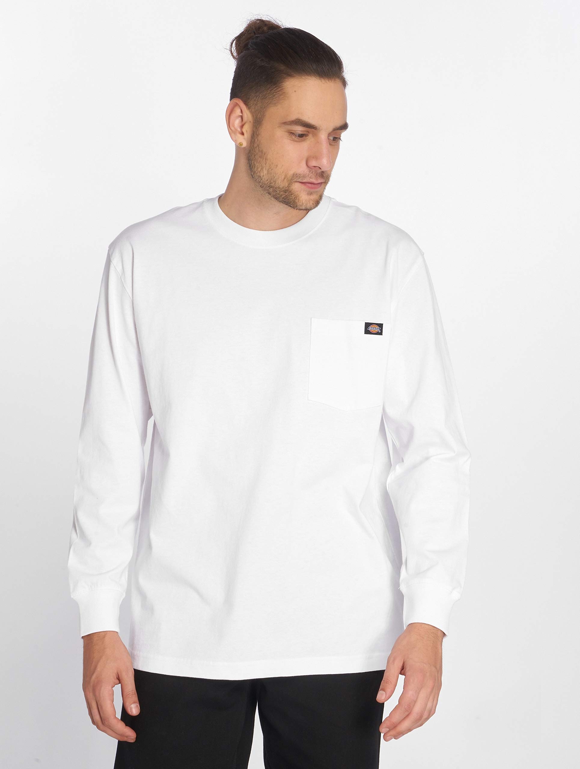 Dickies Big and Tall Men's Long Sleeve Heavyweight Crew Neck Work Shirt - Durable Cotton Workwear for Construction, Outdoor & Casual Wear