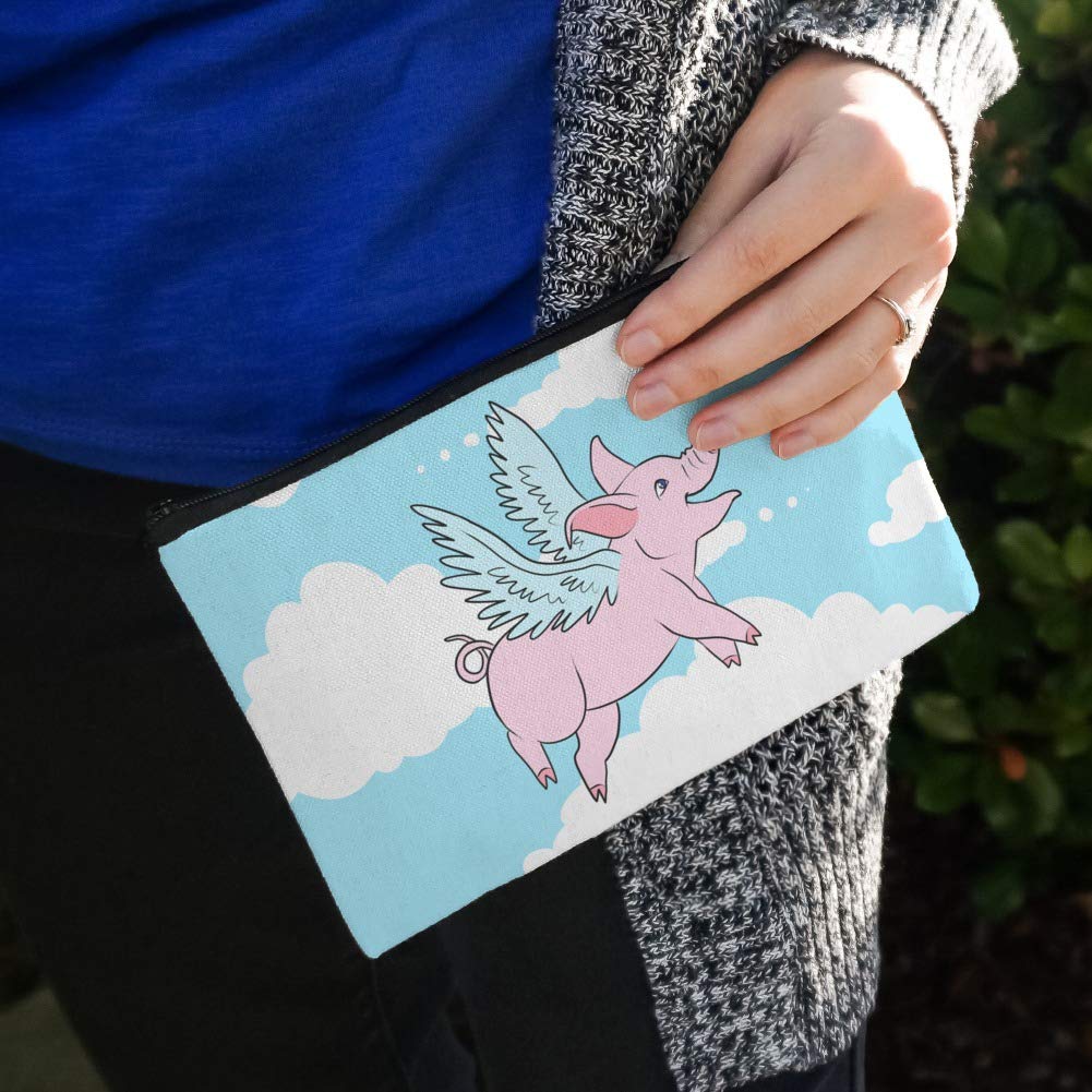 Flying Pig in the Clouds Makeup Cosmetic Bag Organizer Pouch - Waterproof Travel Toiletry Case for Women, Girls | Perfect for Travel, Gym, Beach & Daily Storage