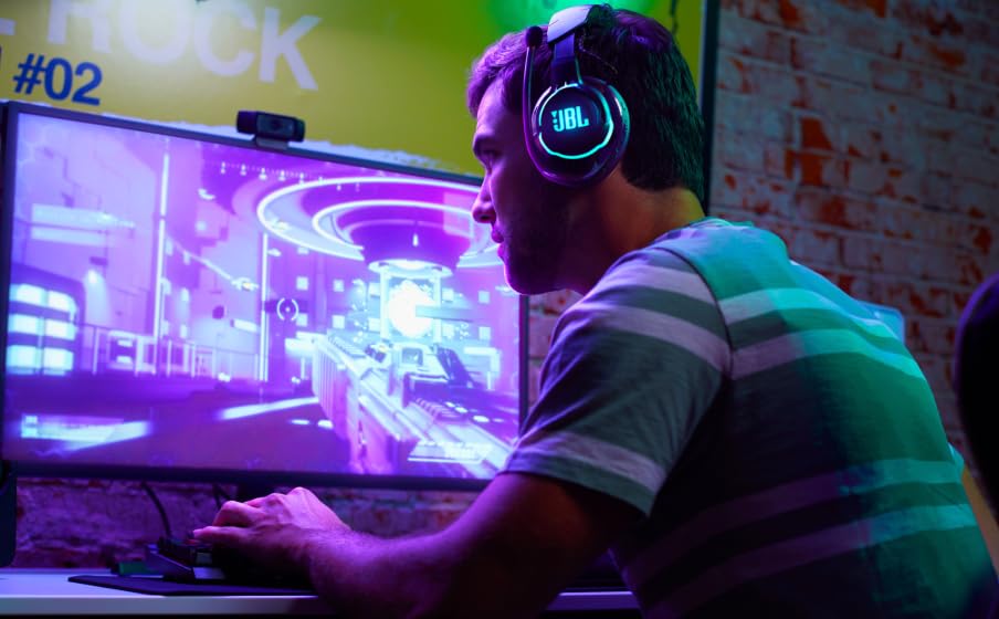 JBL Quantum 810 Wireless Gaming Headset with Voice-Focus Boom Mic - Over-Ear Noise Cancelling Headphones for PC, PS5, Xbox - 30 Hour Battery Life - Perfect for Online Gaming, Live Streaming & Video Conferencing