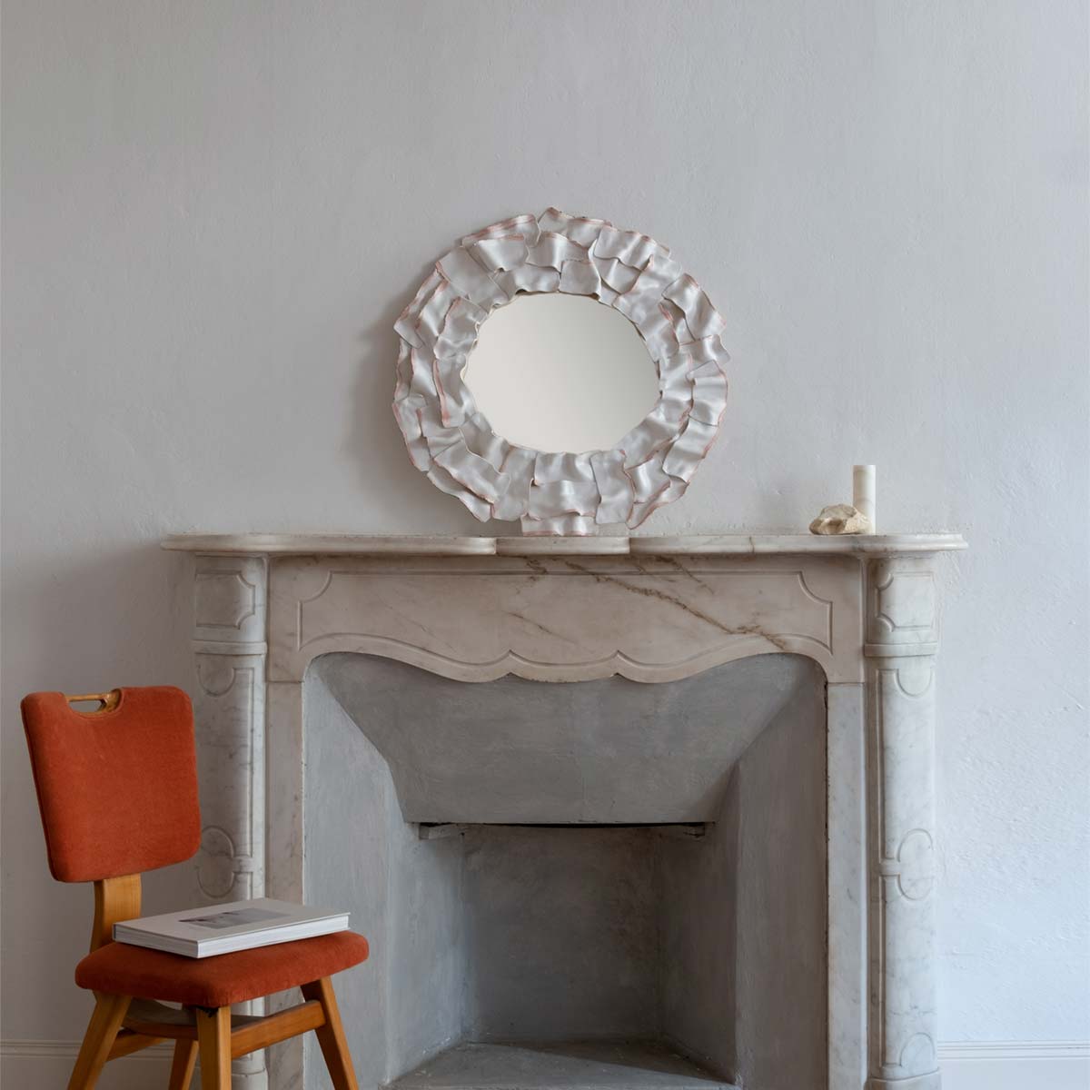 Lardo Ceramic Sculpture Mirror - Handmade Decorative Wall Art for Living Room, Bedroom & Bathroom - Unique Home Decor Gift Idea