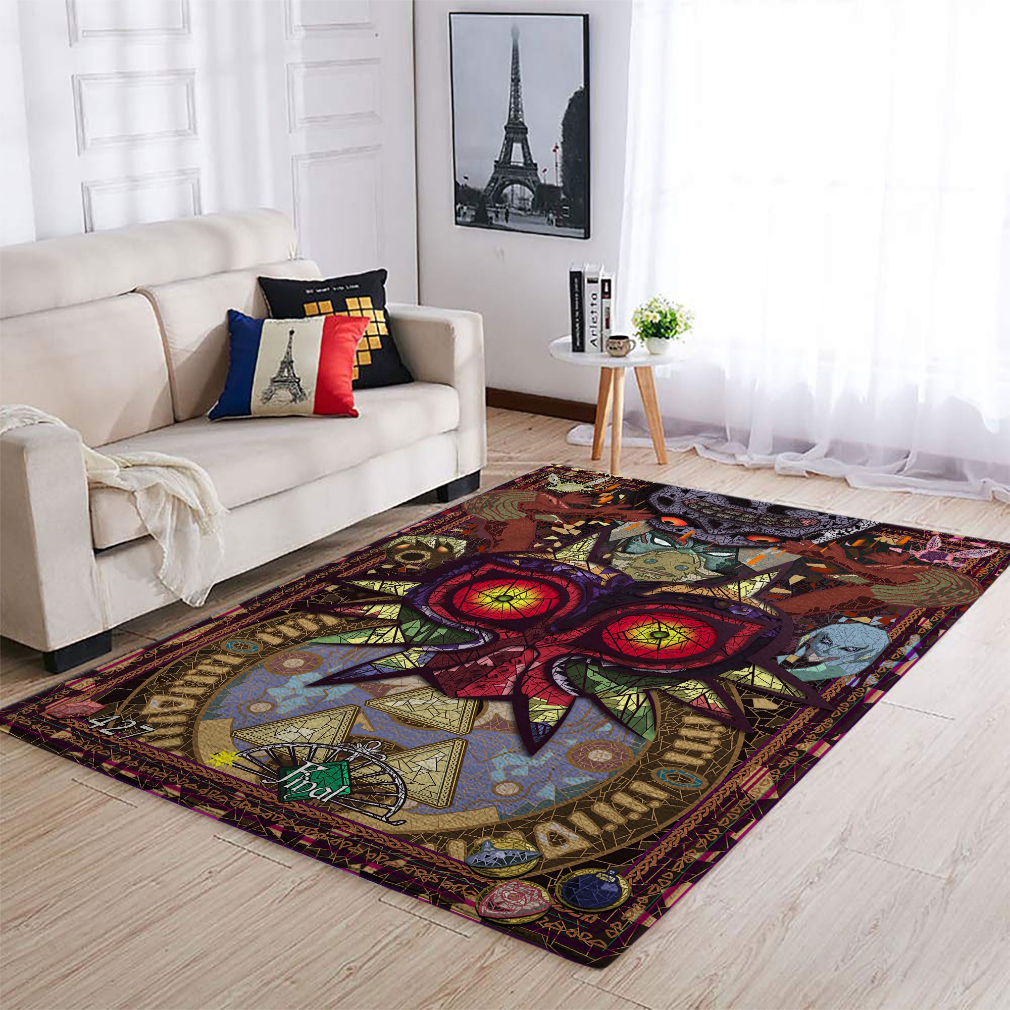 SHOUSE Legend of Zelda Gaming Rug 8x10 Feet - Washable Area Carpet for Game Room, Bedroom & Living Room - Home Decor for Gaming Enthusiasts & Kids (96x72 inches) - Perfect for Nintendo Themed Rooms & Geek Culture Home Design