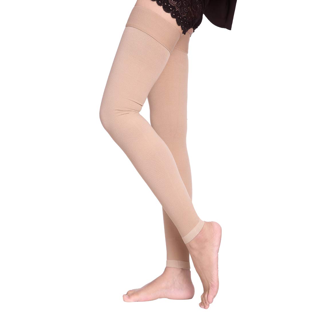 20-30 mmHg Thigh High Compression Socks for Men & Women - Medical Grade Support Stockings for Running, Travel & Varicose Vein Relief